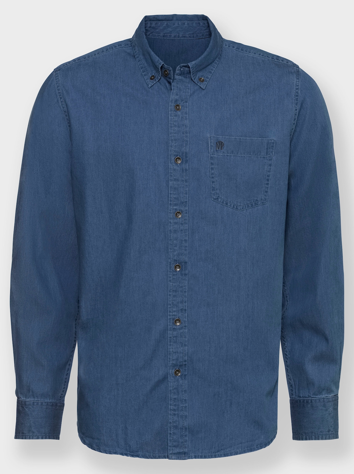 Marco Donati Hemd met lange mouwen - blue-stonewashed