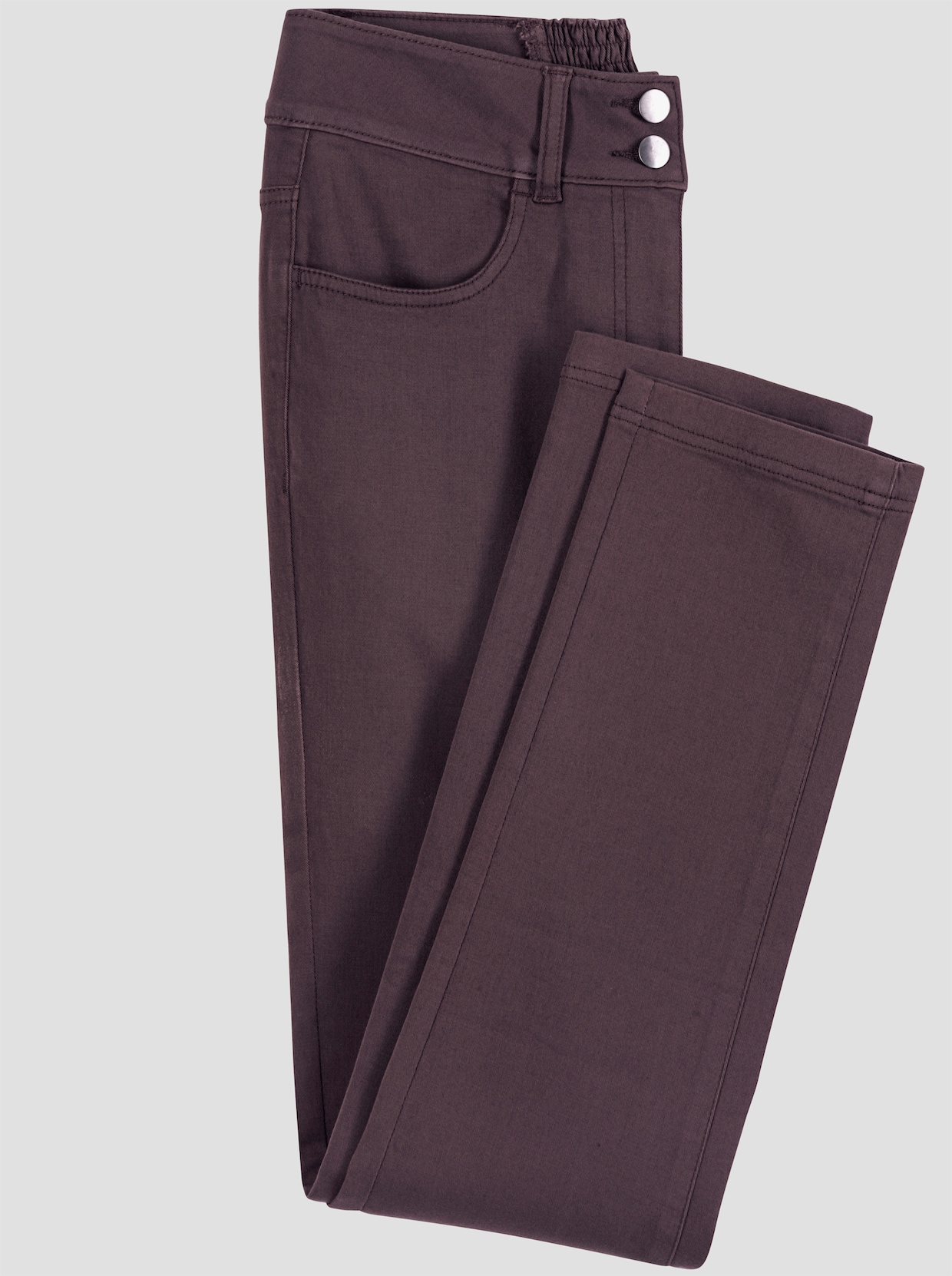 Jeans mit Stretch-Einsatz hinten - aubergine