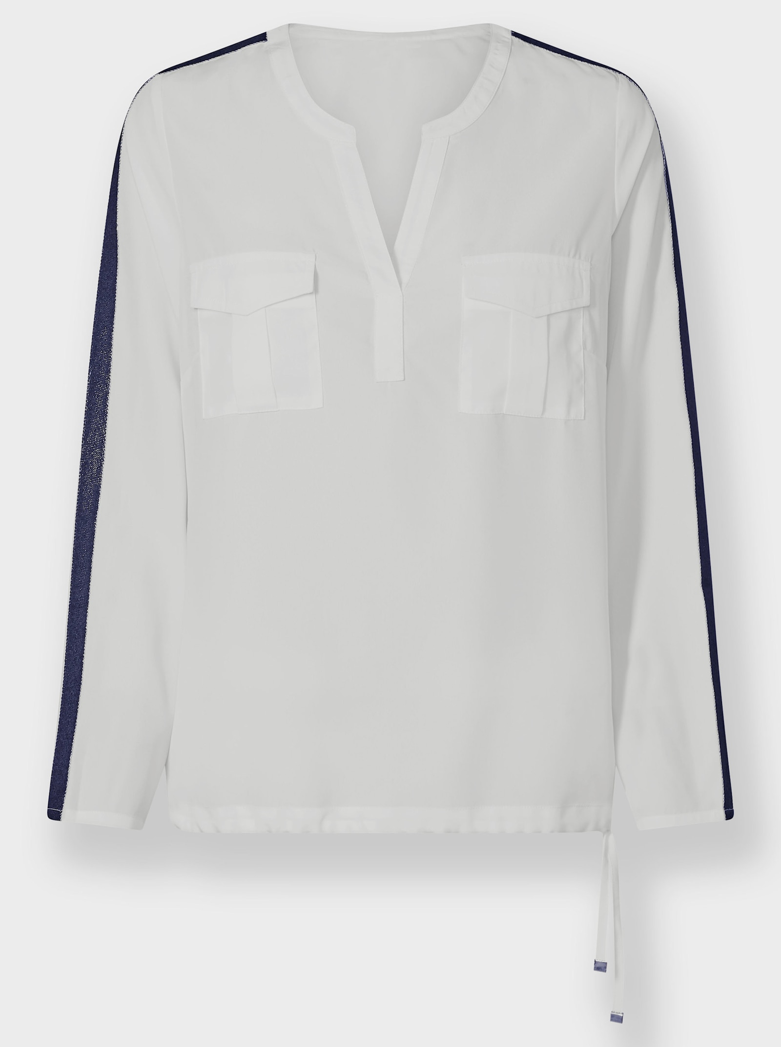 heine Langarmbluse mit Zierband - ecru