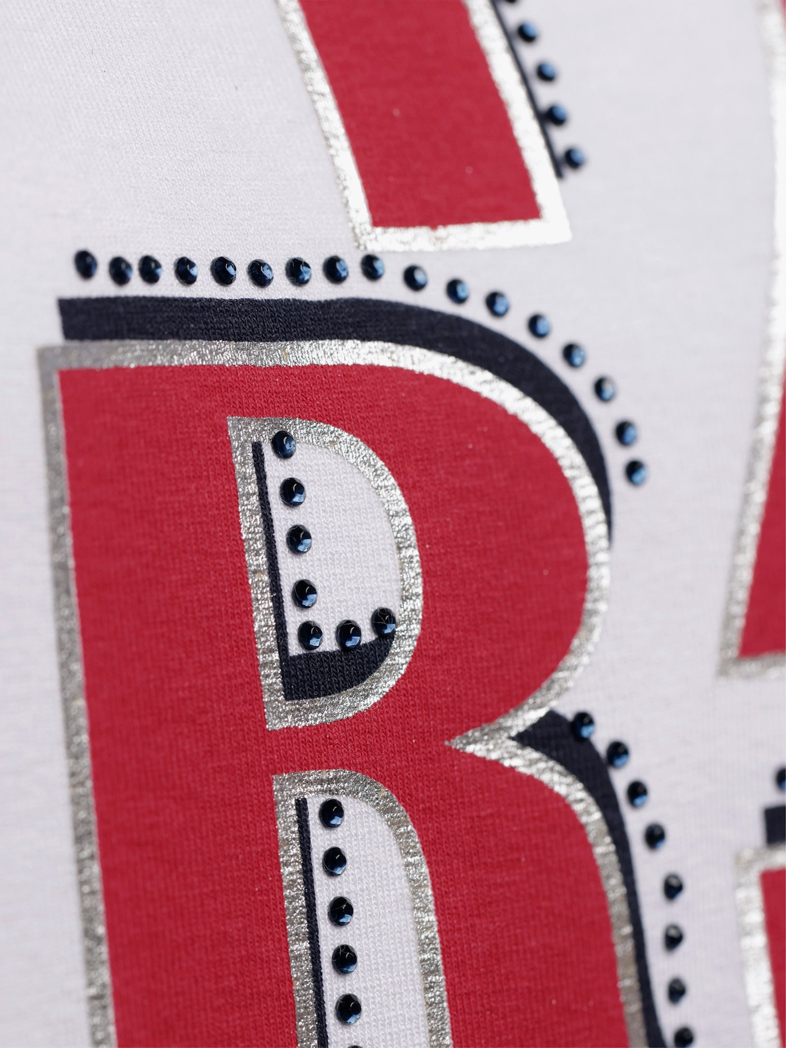 heine Kurzarmshirt mit Schriftzug - weiß-erdbeere