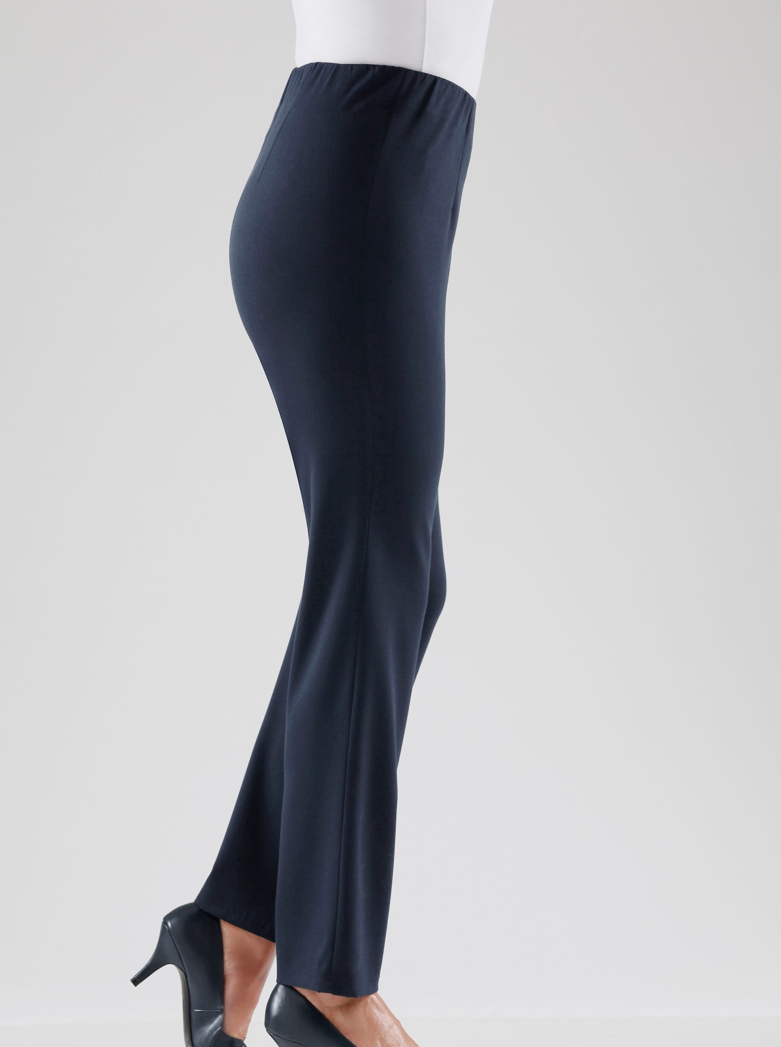 Strečové kalhoty s vnitřním elastickým pasem - námořnická modrá