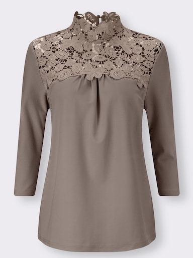 Spitzenshirt - taupe