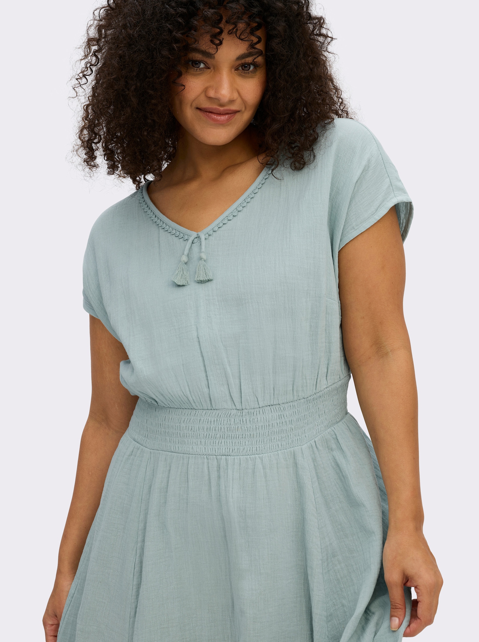 sheego Sommerkleid aus Musselin - kalkmint