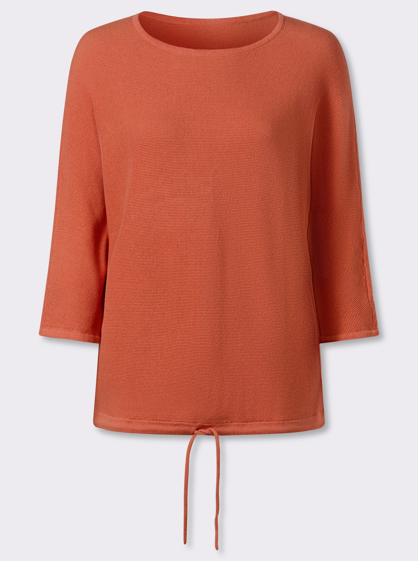 3/4 Arm-Pullover mit Fledermaus-Ärmeln - papaya