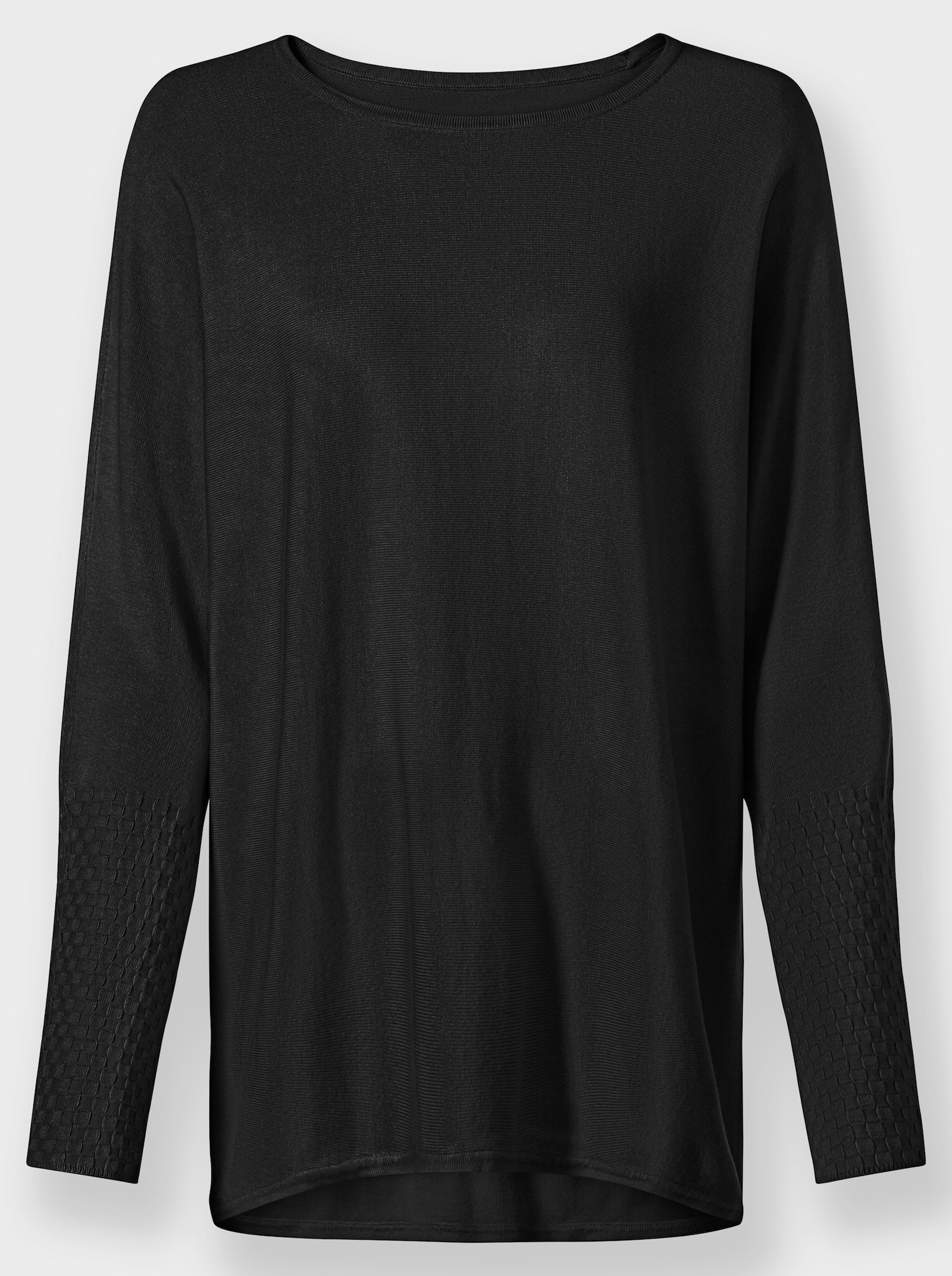 heine Fledermauspullover mit asymmetrischem Saum - schwarz
