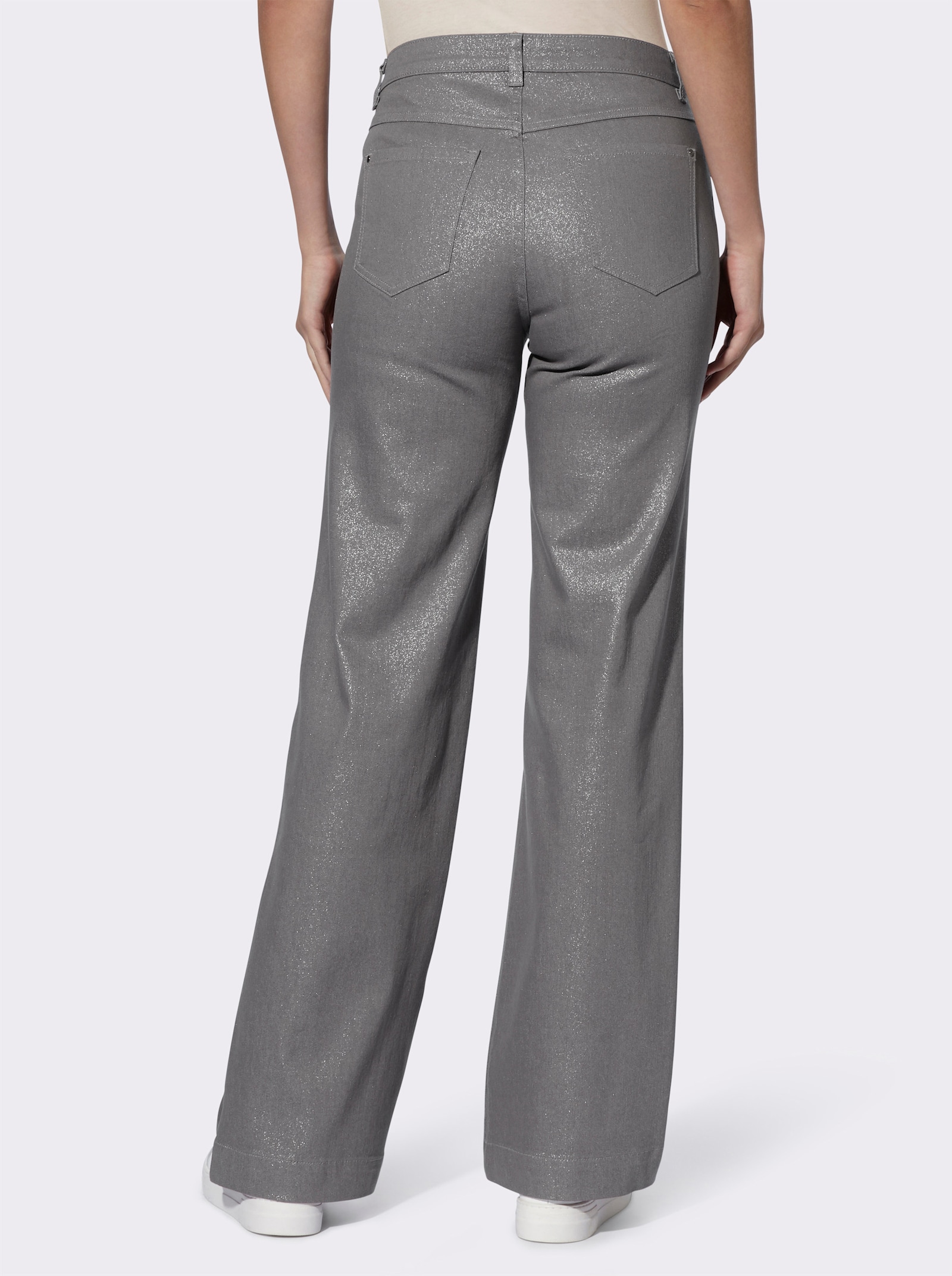 heine 5-Pocket-Jeans mit Glanz-Beschichtung - light grey-denim