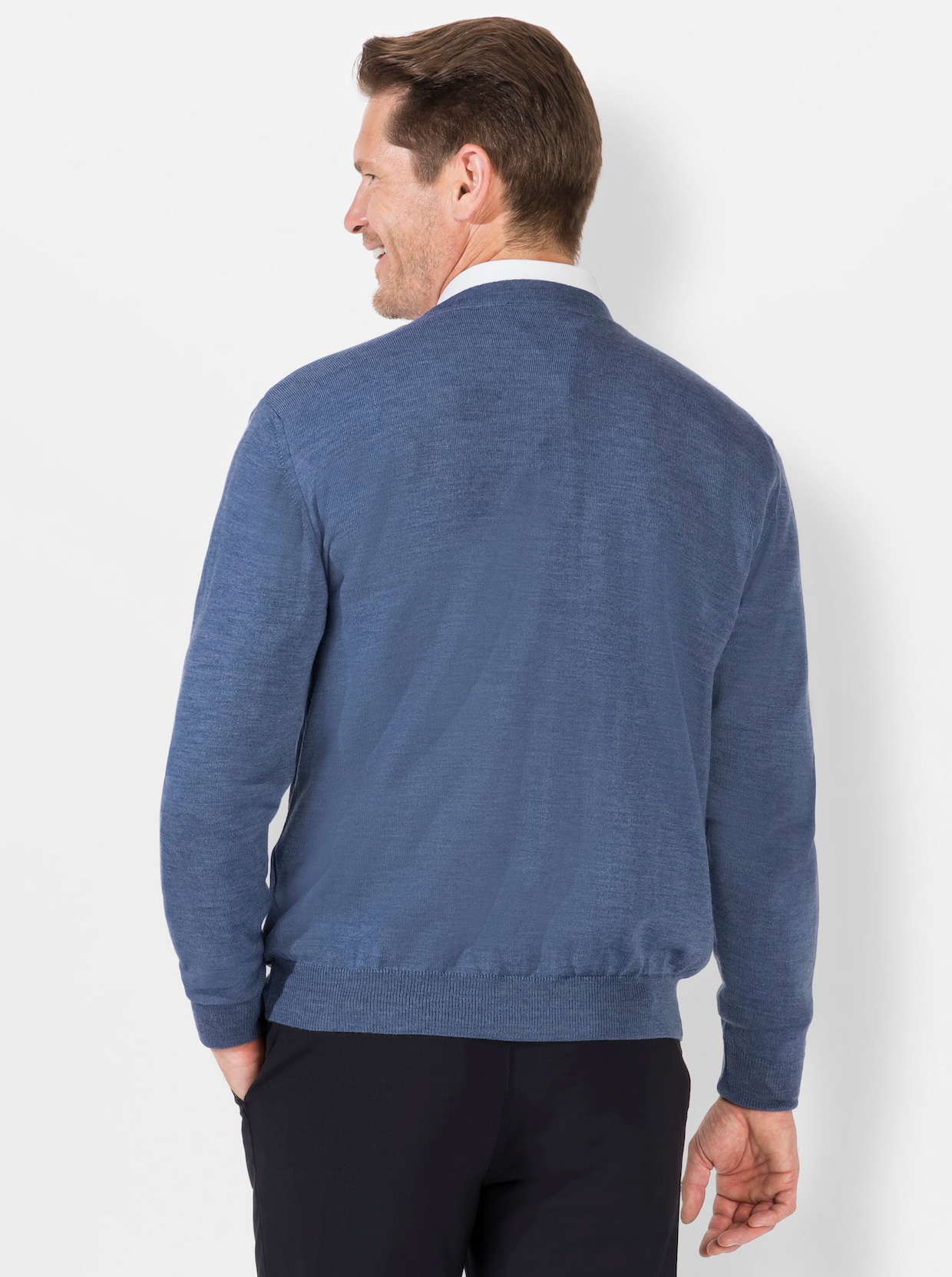 Marco Donati Strickjacke - jeansblau-meliert