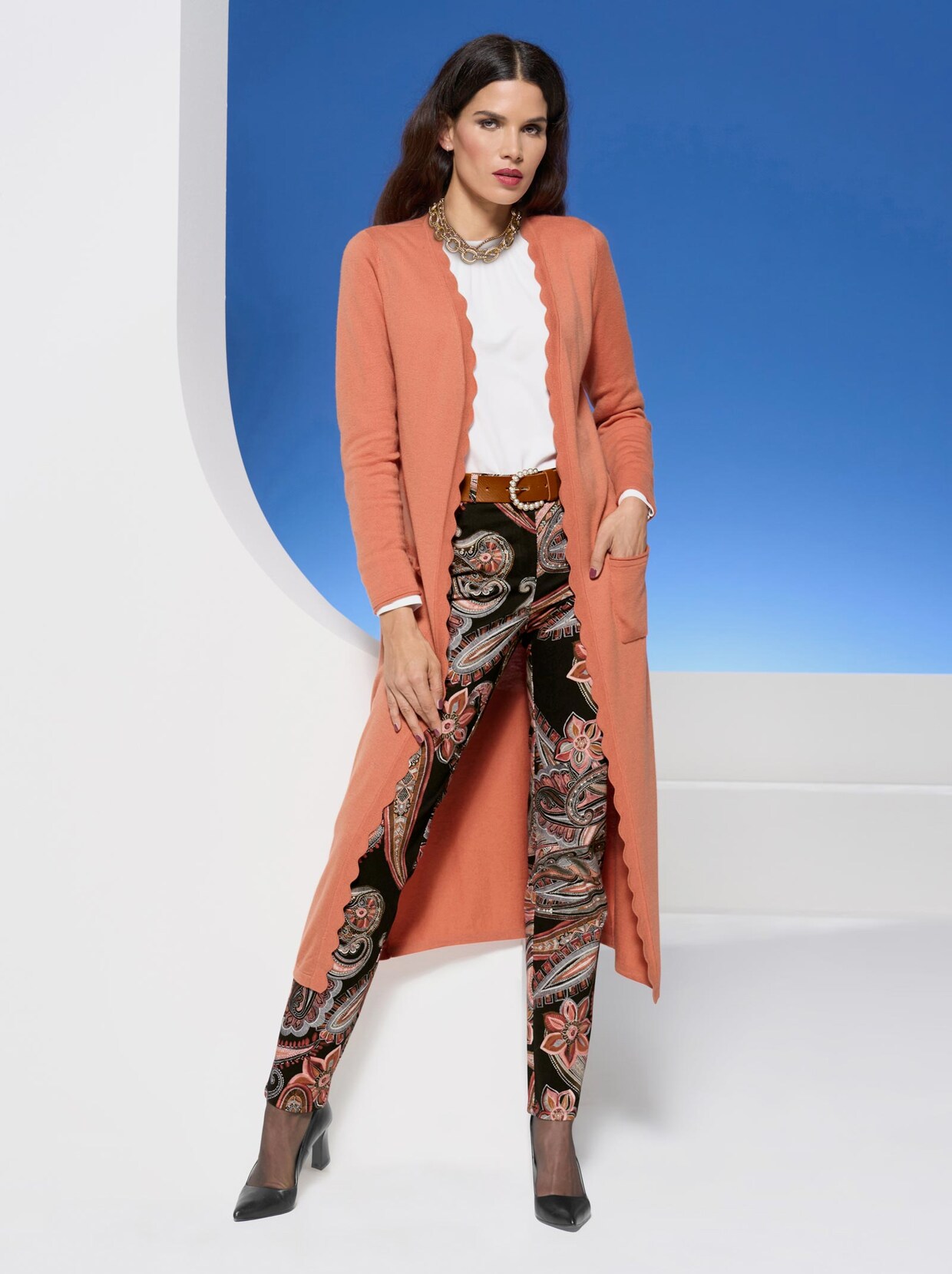 Ashley Brooke Strickjacke - papaya