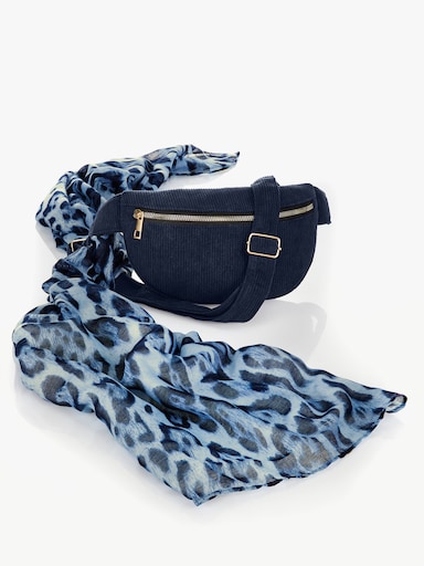 Tasche + Schal - bleu