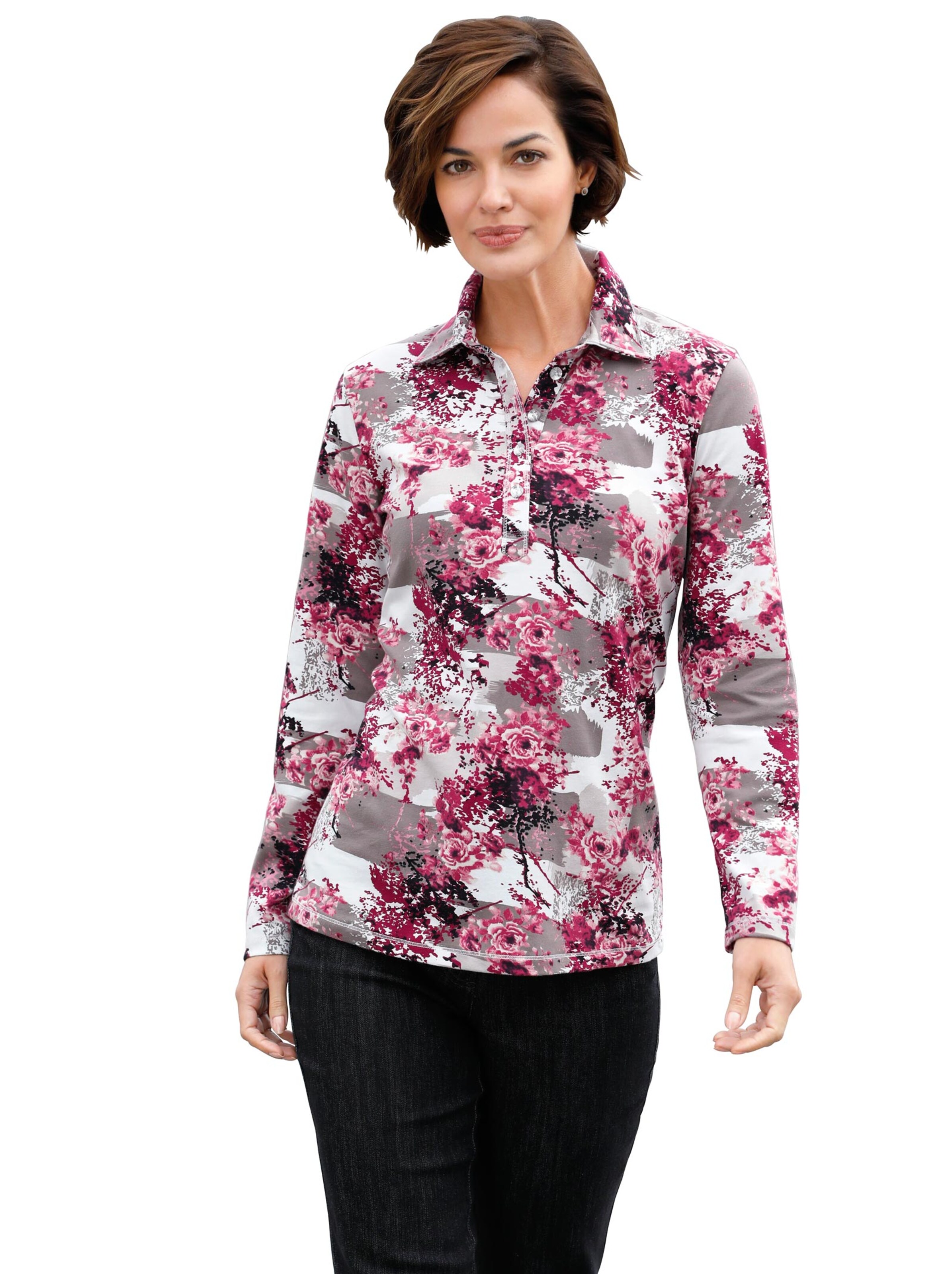 Shirt - weinrot-gemustert