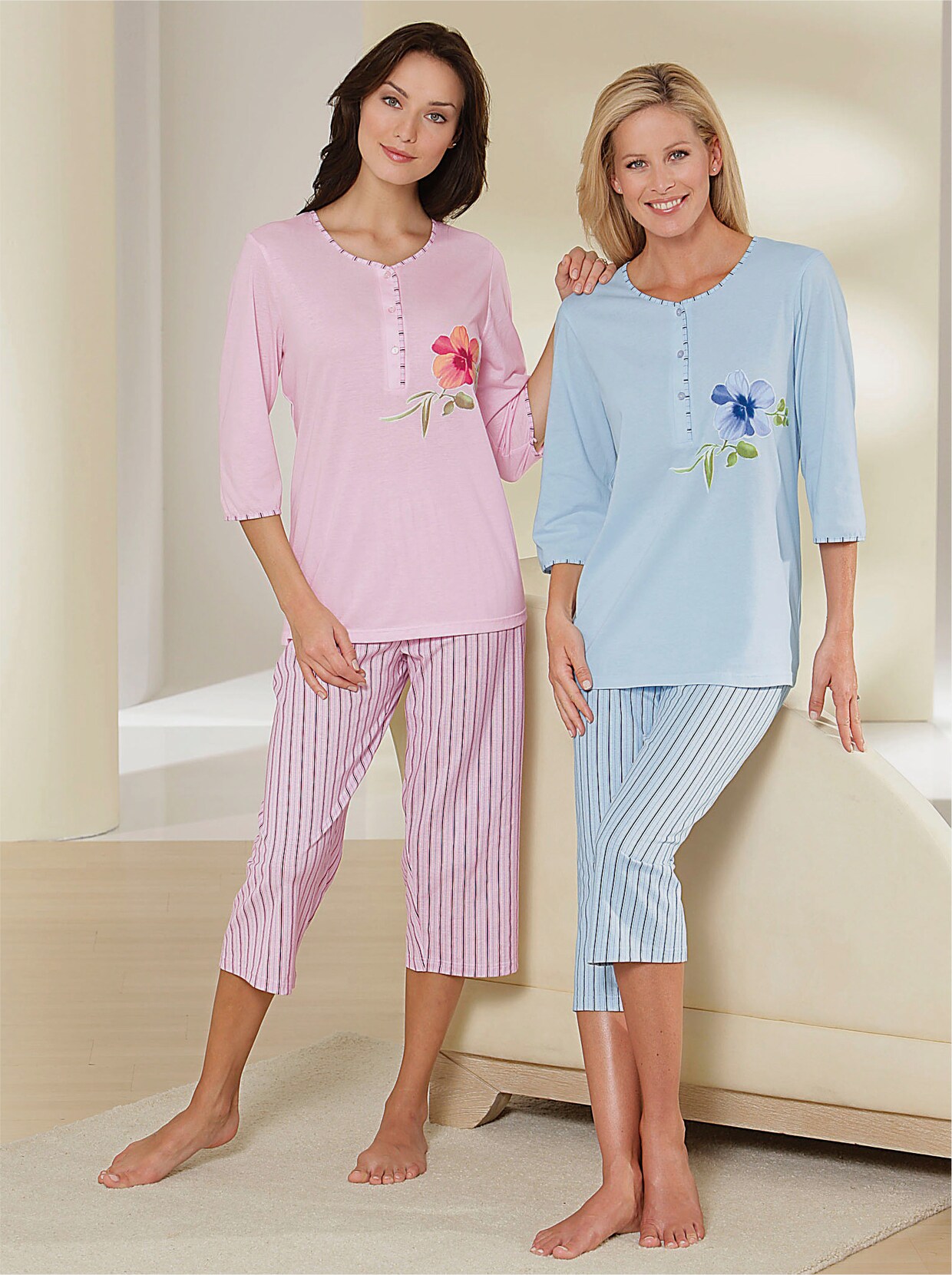 Ascafa Pyjama's - roze + bleu