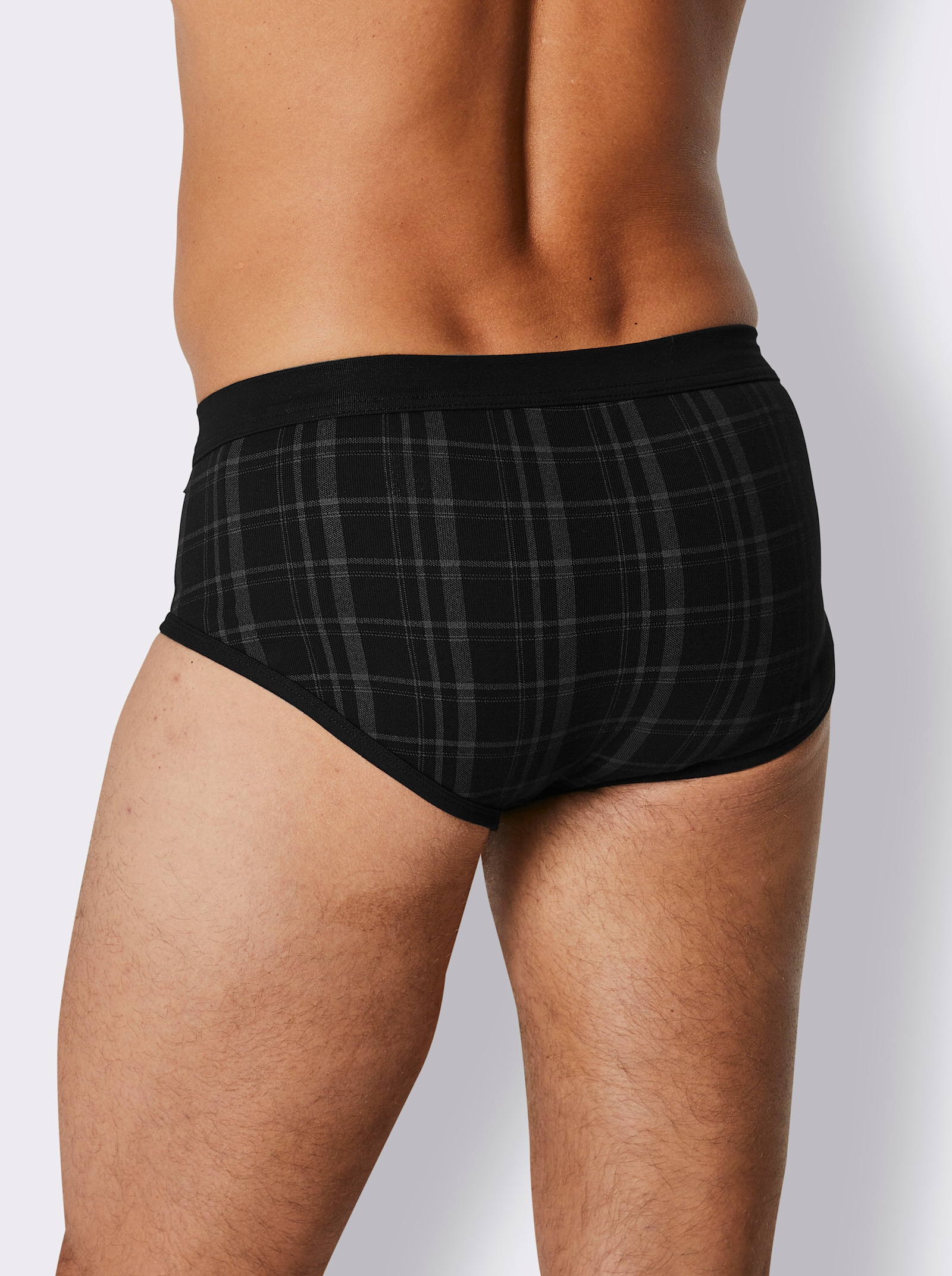 Schiesser Slipy - černá-kostka