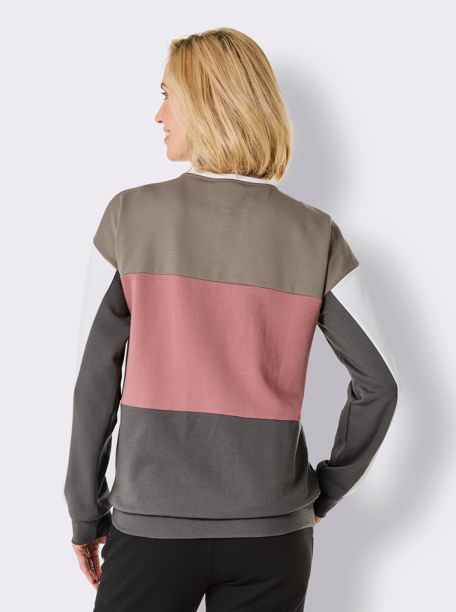 Catamaran Sports Sweatshirt in Colour-Blocking - anthrazit-rosenholz