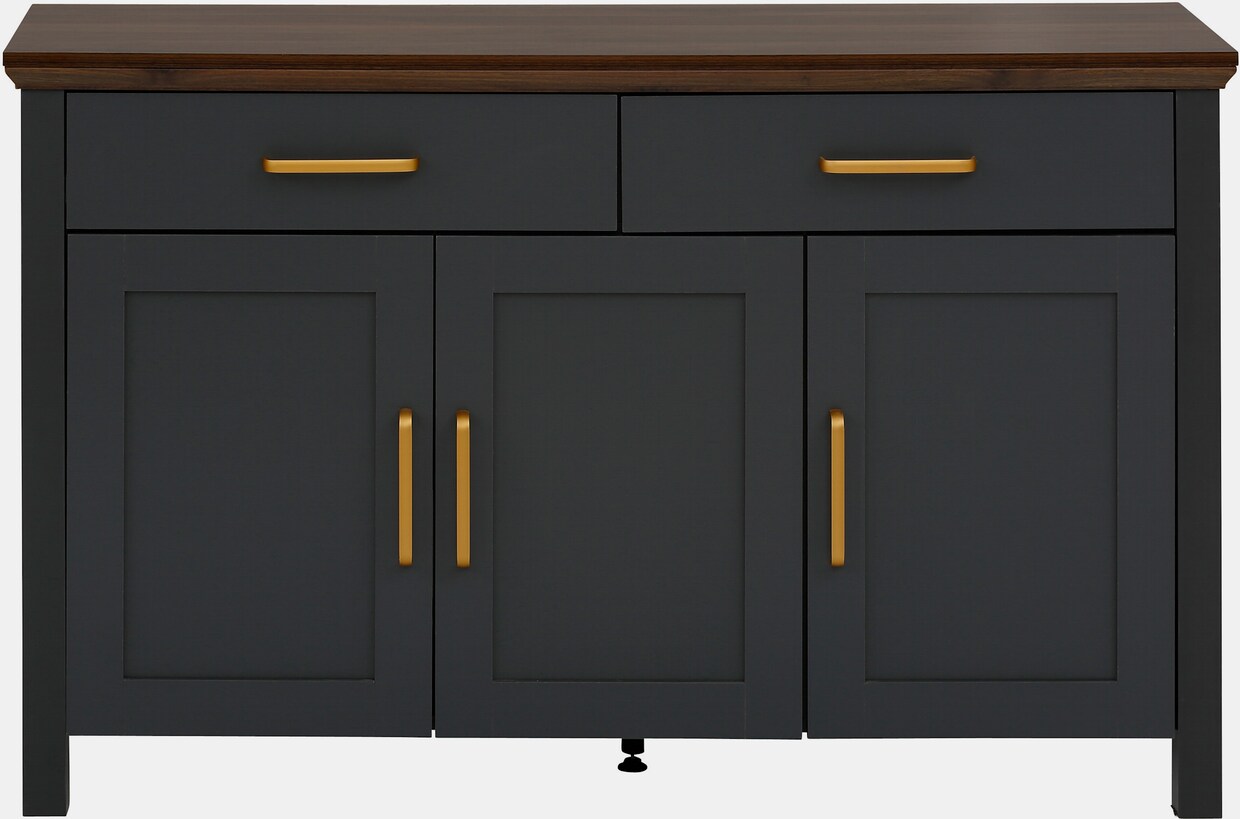 Home affaire Sideboard - grau/walnussfarben