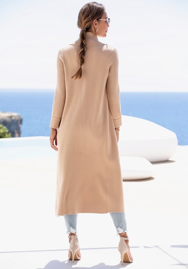 LASCANA Longstrickjacke - camelfarben