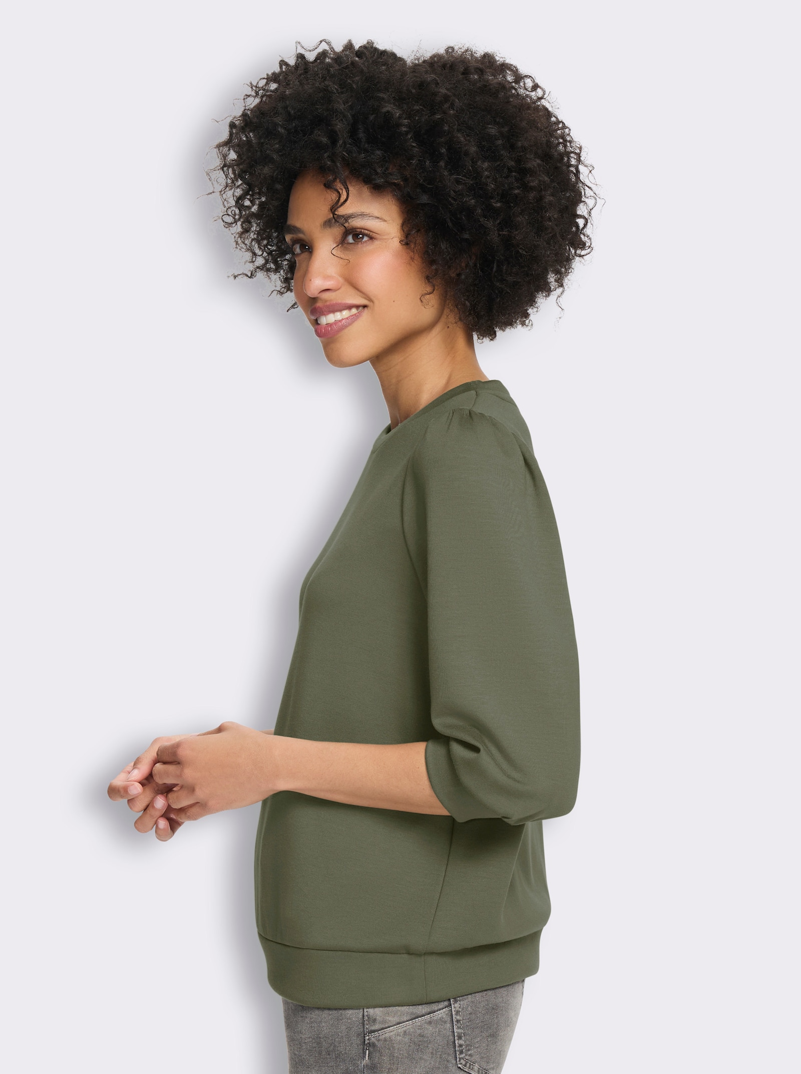 heine Sweatshirt mit 3/4-Arm - khaki