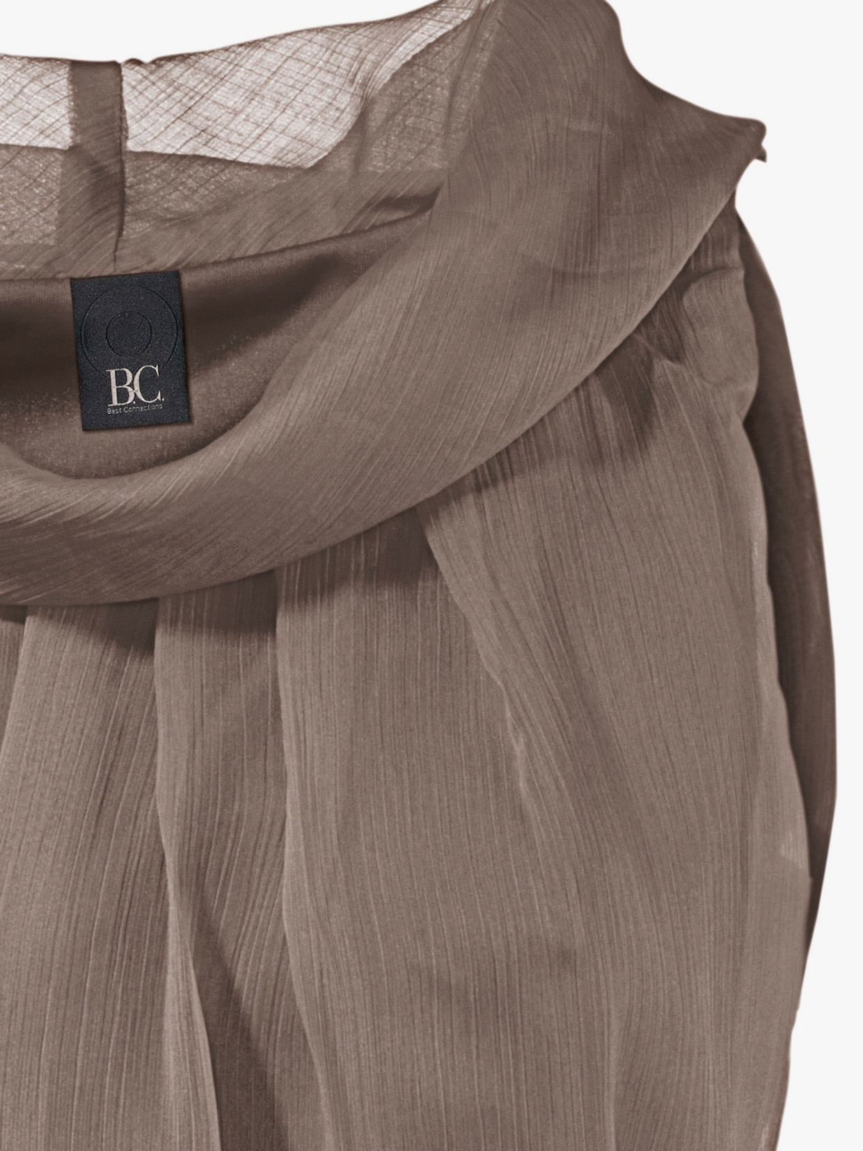 heine Blusentop mit Wasserfall-Ausschnitt - taupe