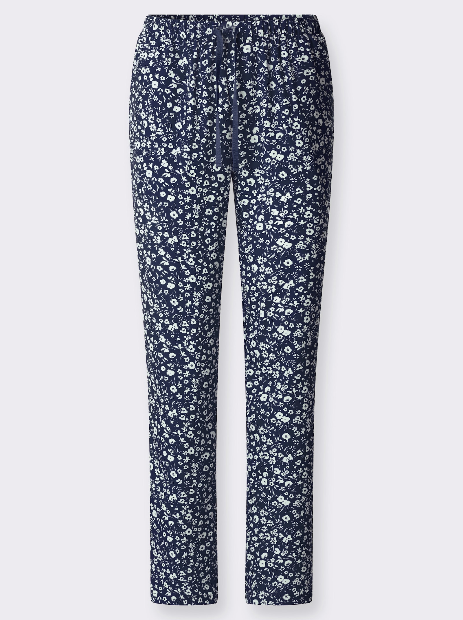 Schlupfhose in pflegeleichter Qualität - marine-weiß-bedruckt