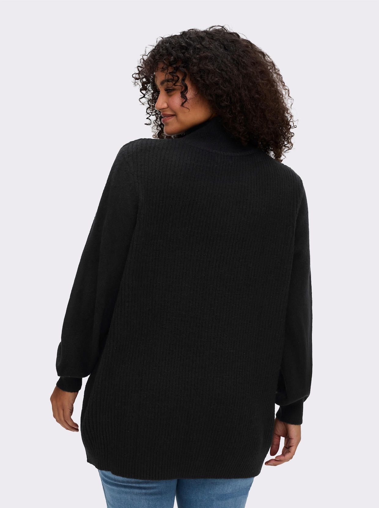 sheego by Joe Browns Stehkragenpullover - schwarz