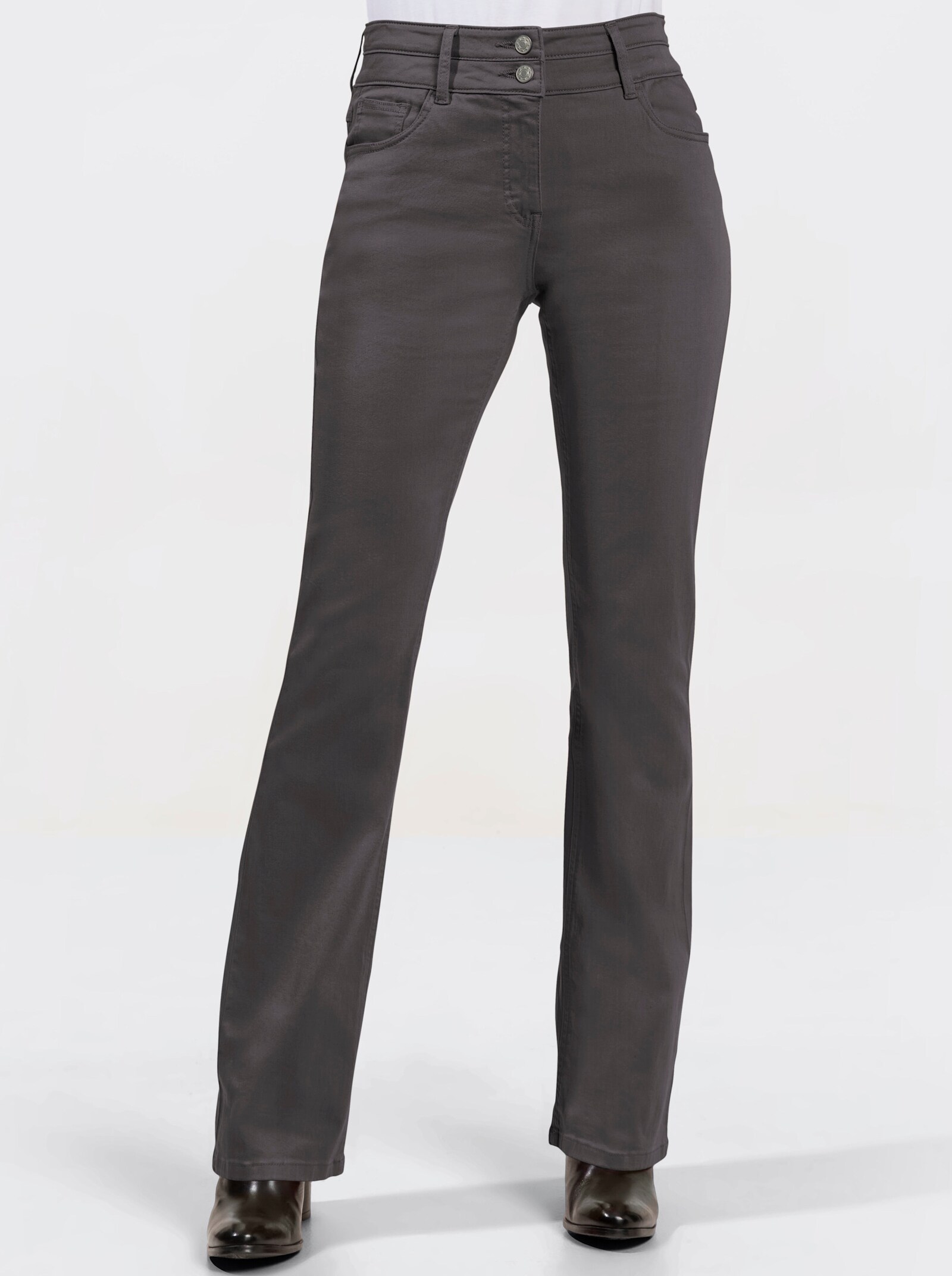 Bootcut-Jeans mit ausgestellten Beinen - anthrazit