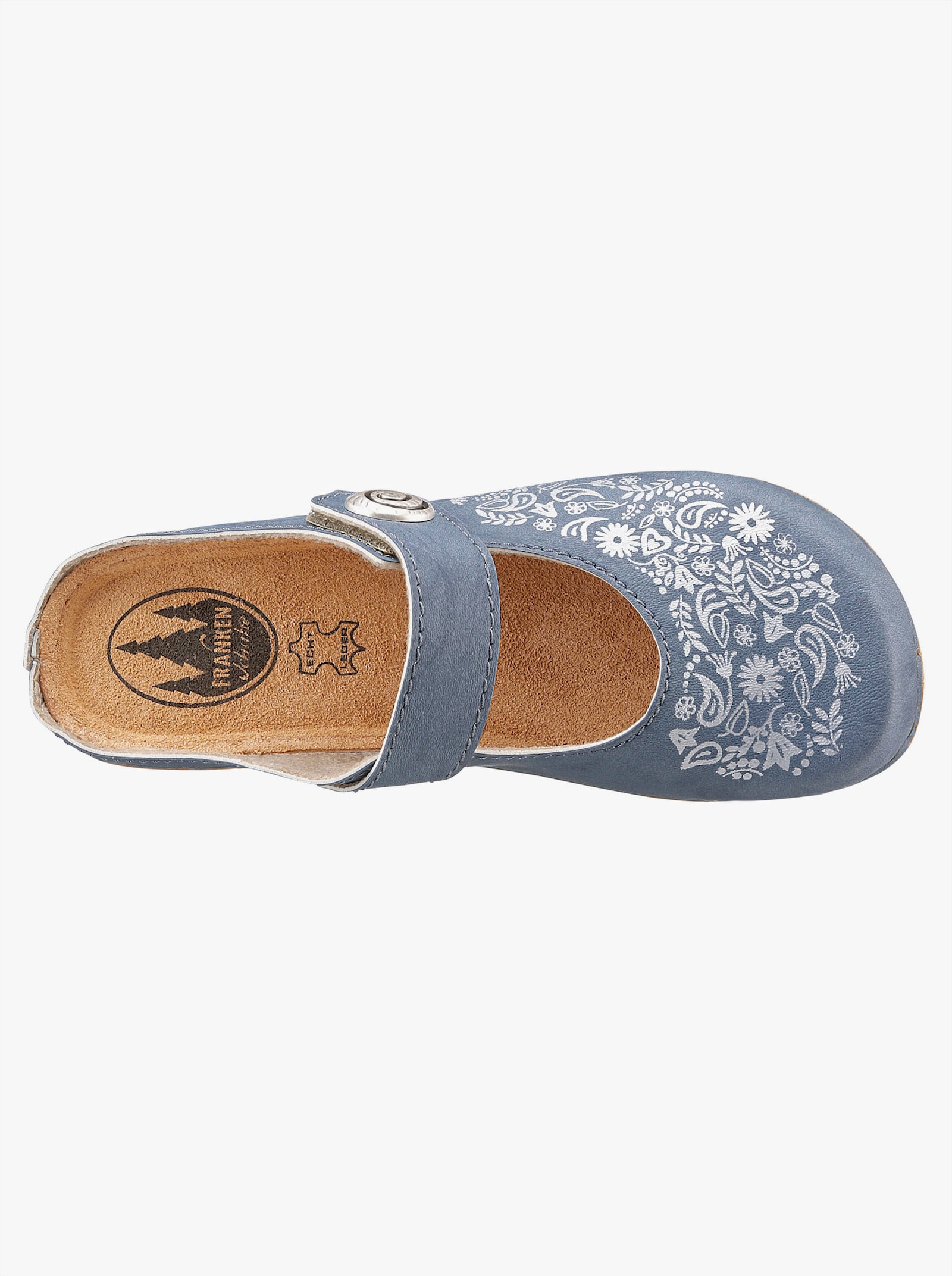 Franken Schuhe Pantofle - džínová modrá