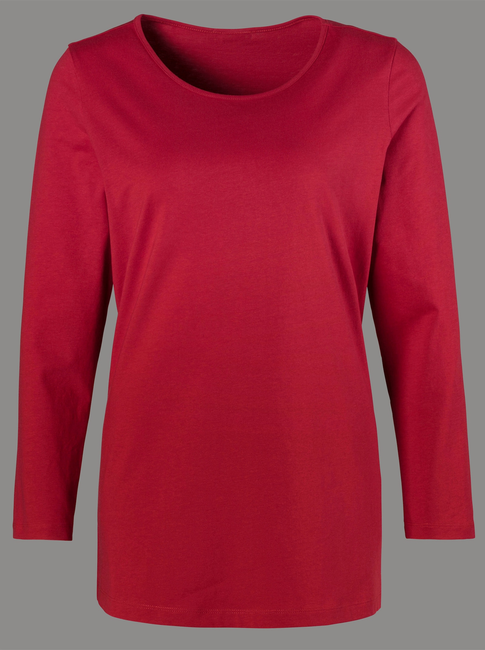 Langarmshirt mit hohen Seitenschlitzen - bordeaux