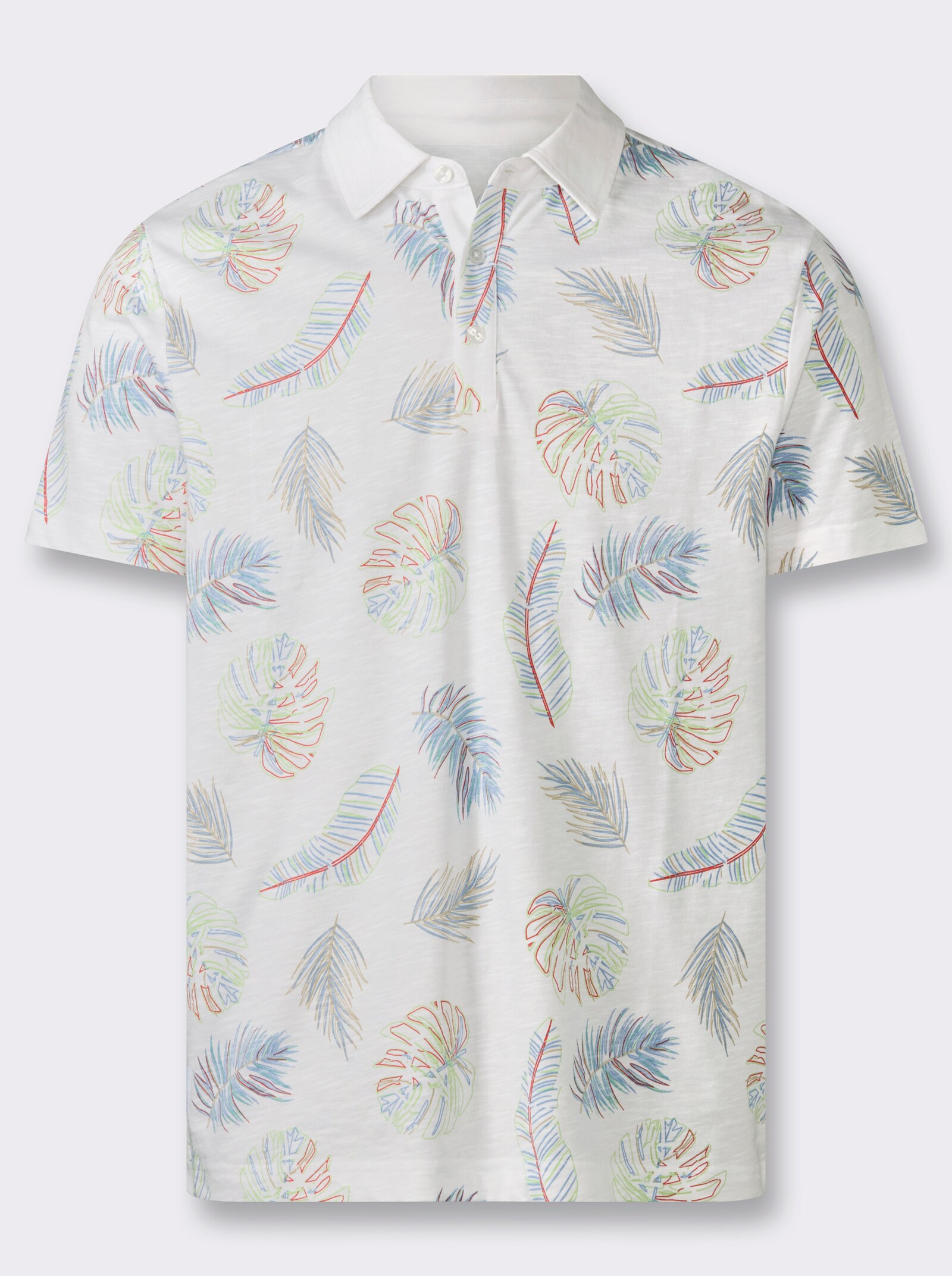 Marco Donati Kurzarmshirt mit exotischem Dessin - weiß-bedruckt