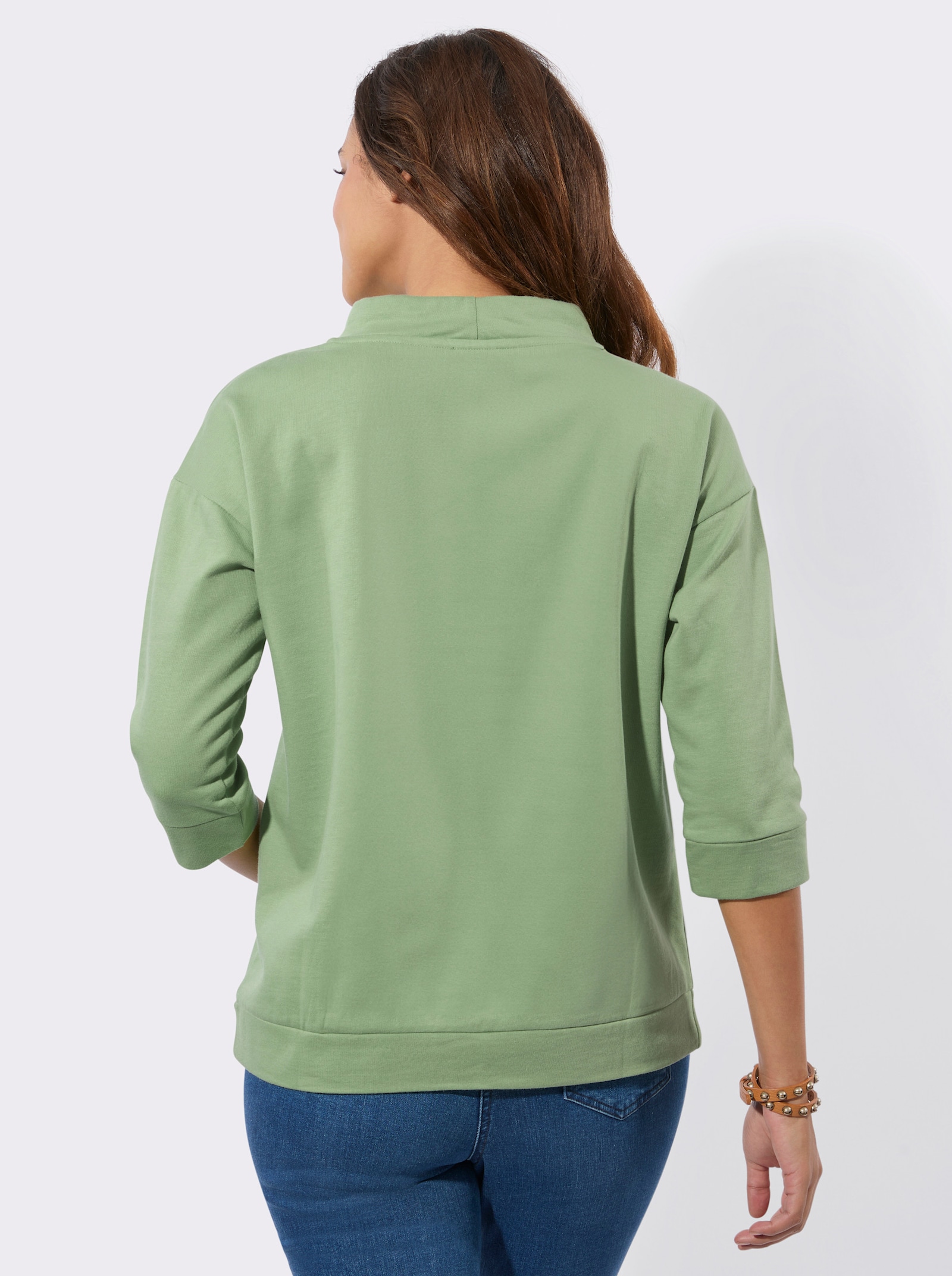 Sweatshirt mit überschnittenen Schultern - eucalyptus