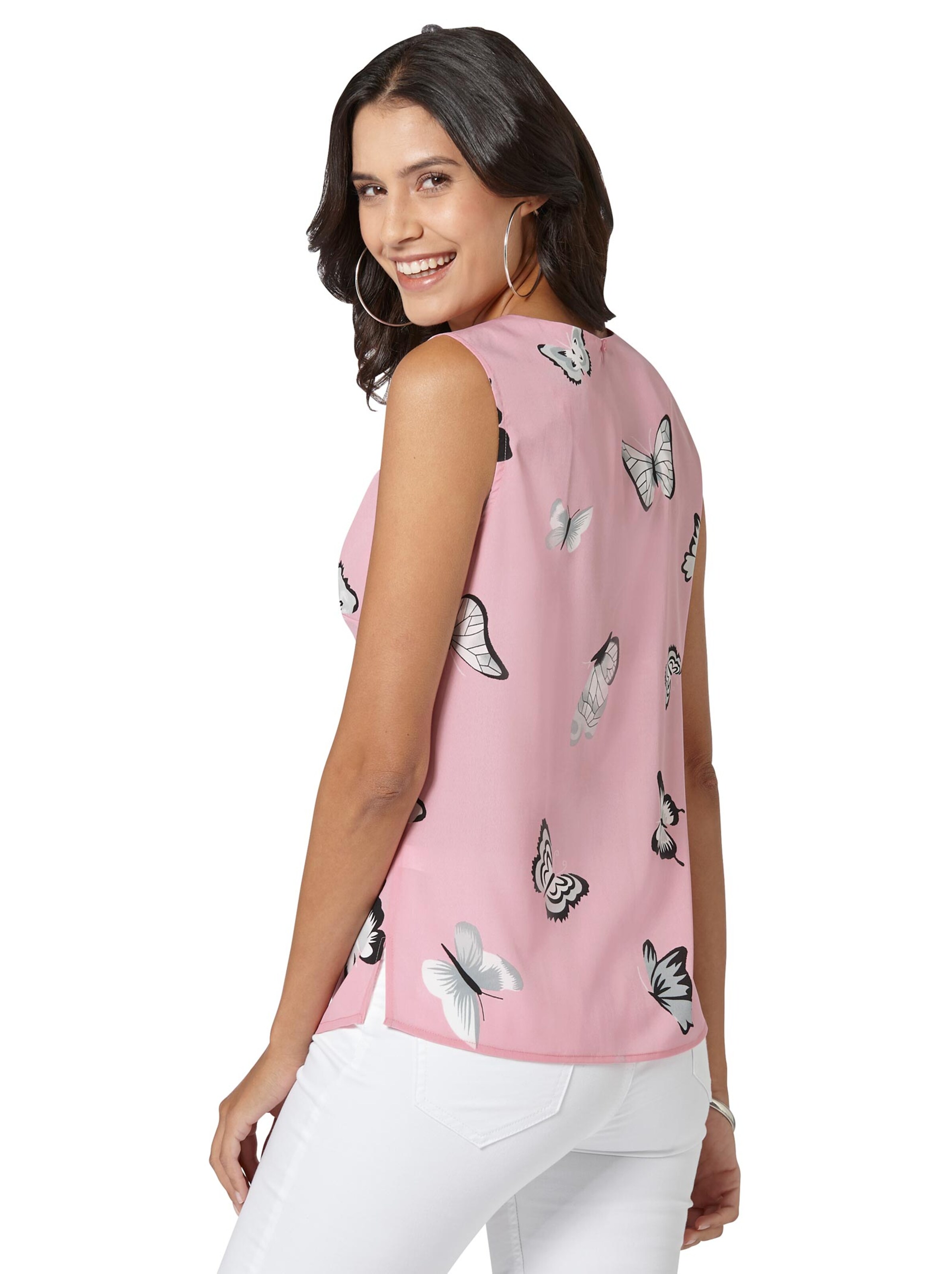 Blusentop - rosé-bedruckt