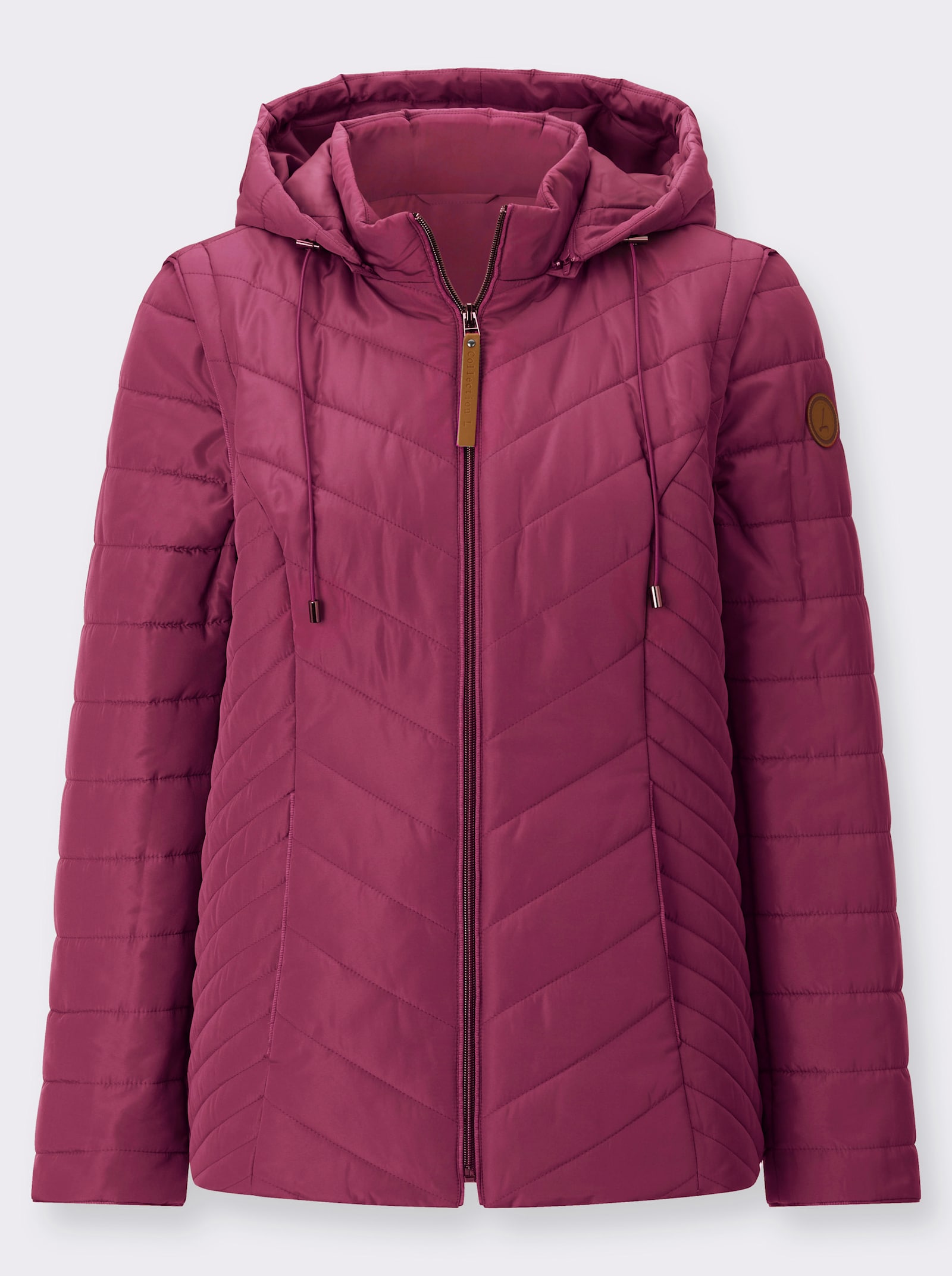  2-in-1-Jacke auch als Weste tragbar - bordeaux