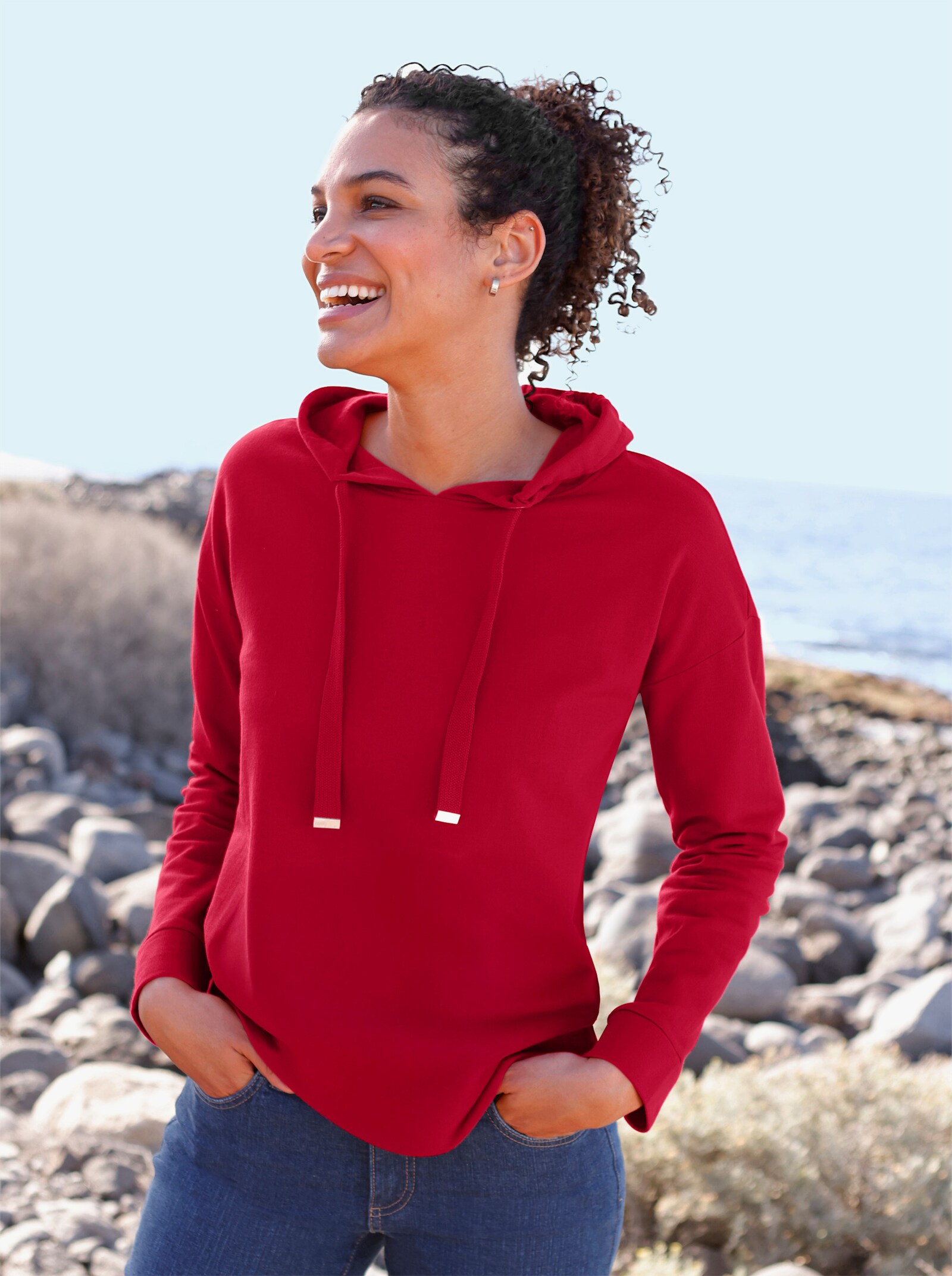 Sweatshirt mit Kapuze - rot