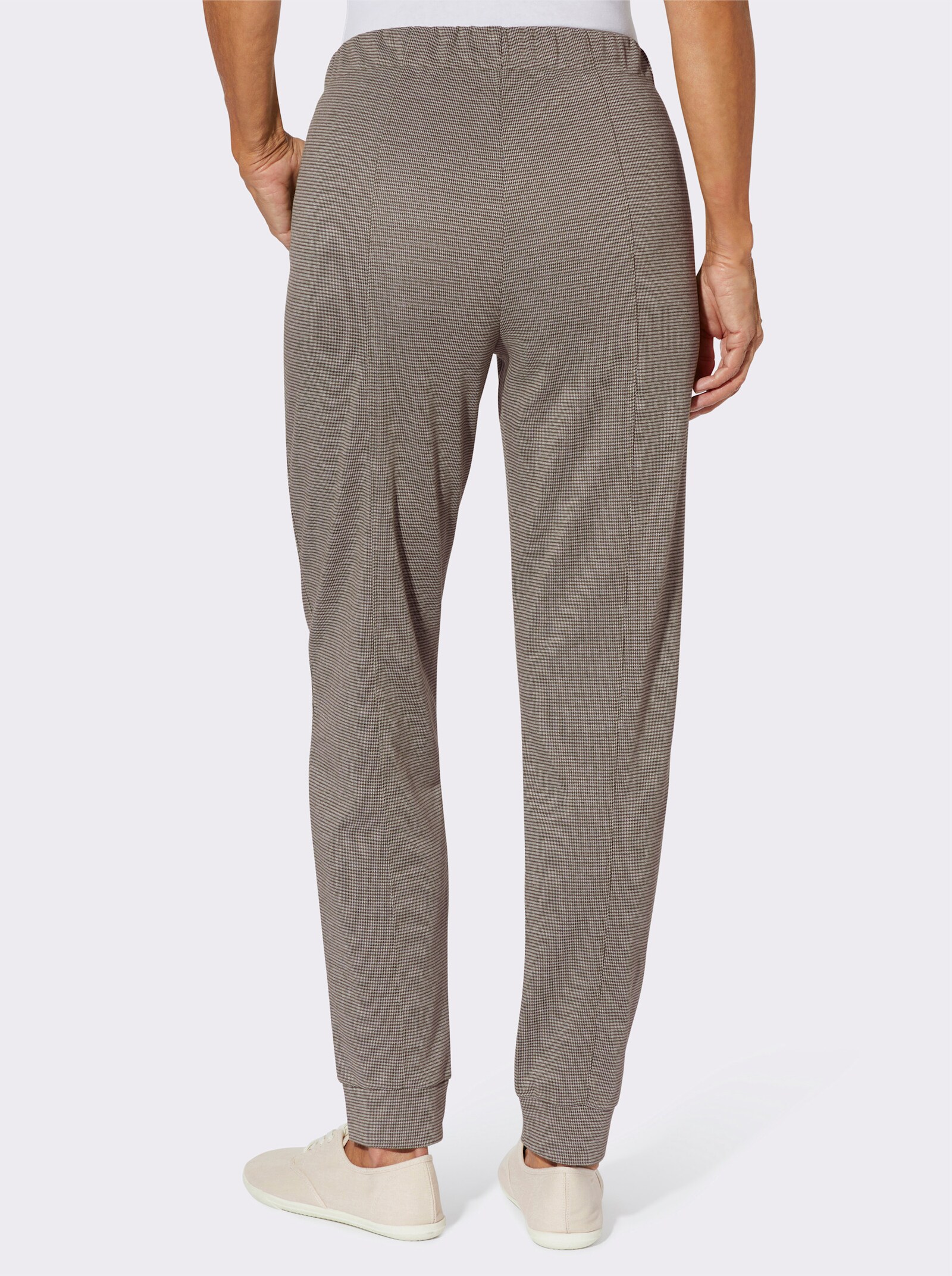 Jerseyhose in Melange-Optik - schoko-ecru-meliert