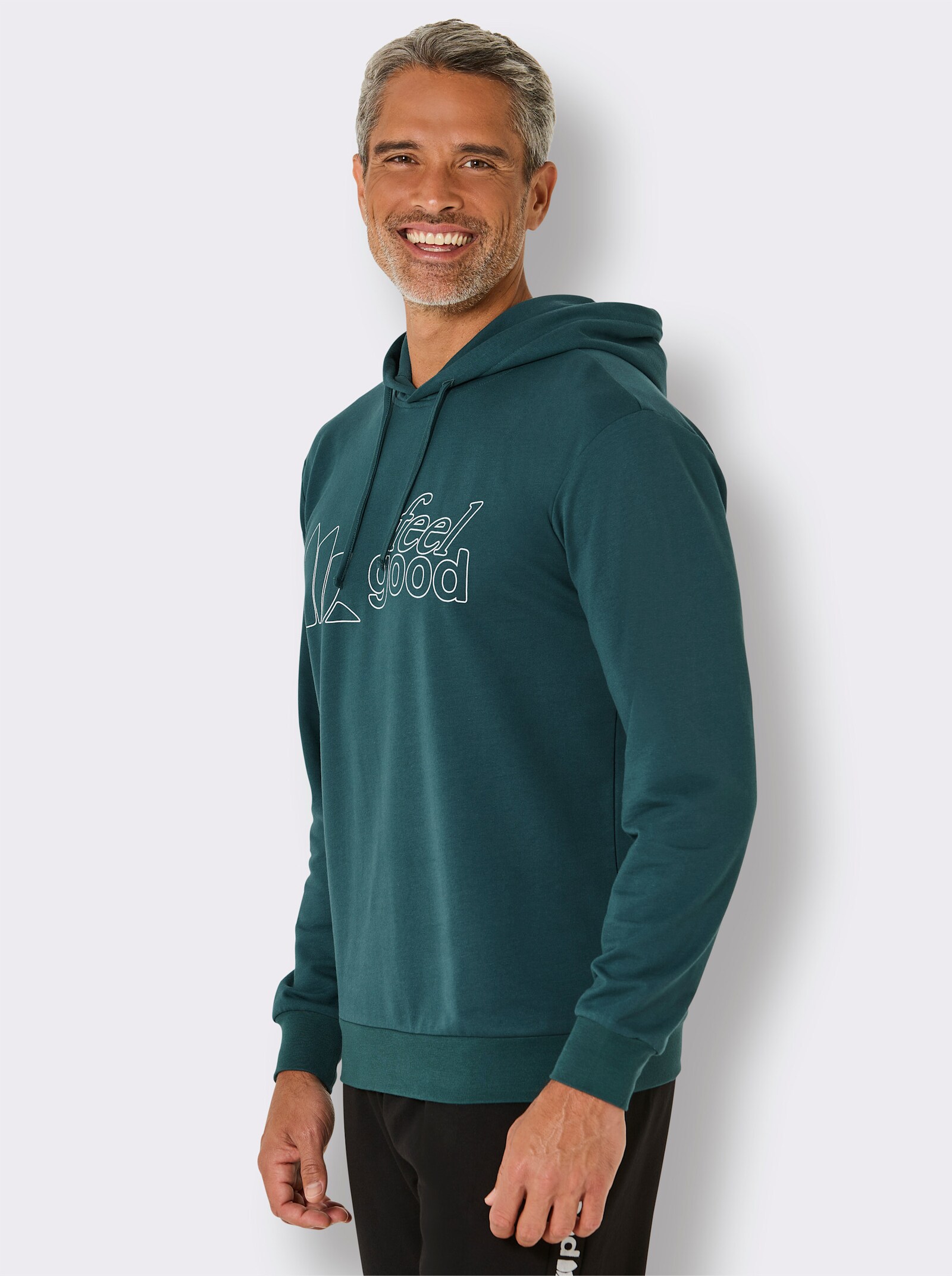 feel good Sweatshirt - petrol-weiß