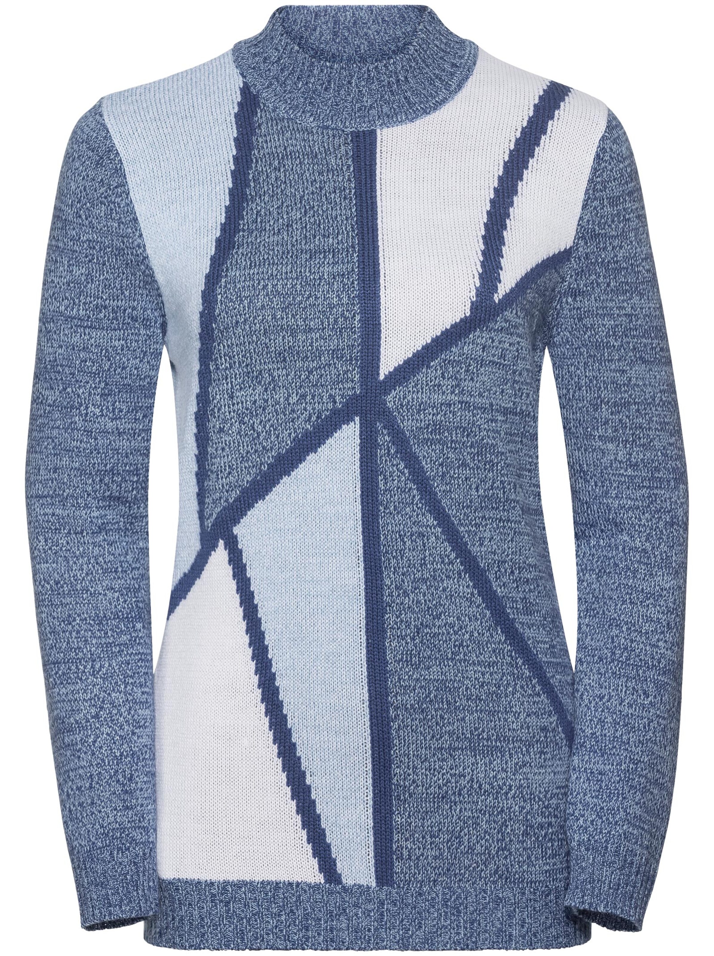 Pullover - blau-gemustert