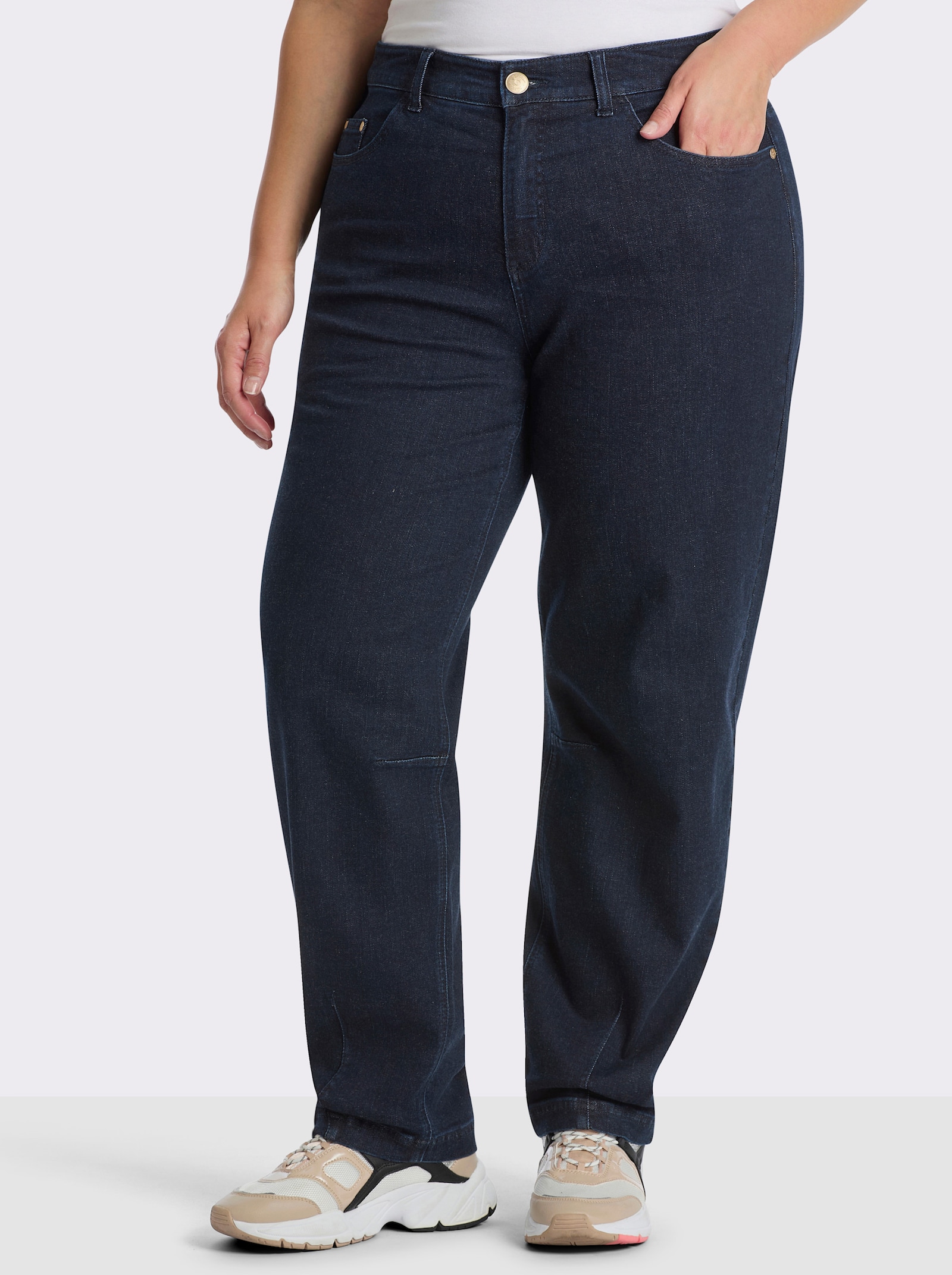 sheego Jeans mit Barrel-Leg - dark blue