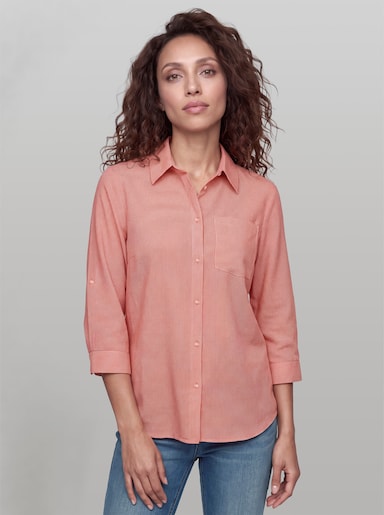 heine Karobluse mit Hemdkragen - grapefruit-champagner-kariert