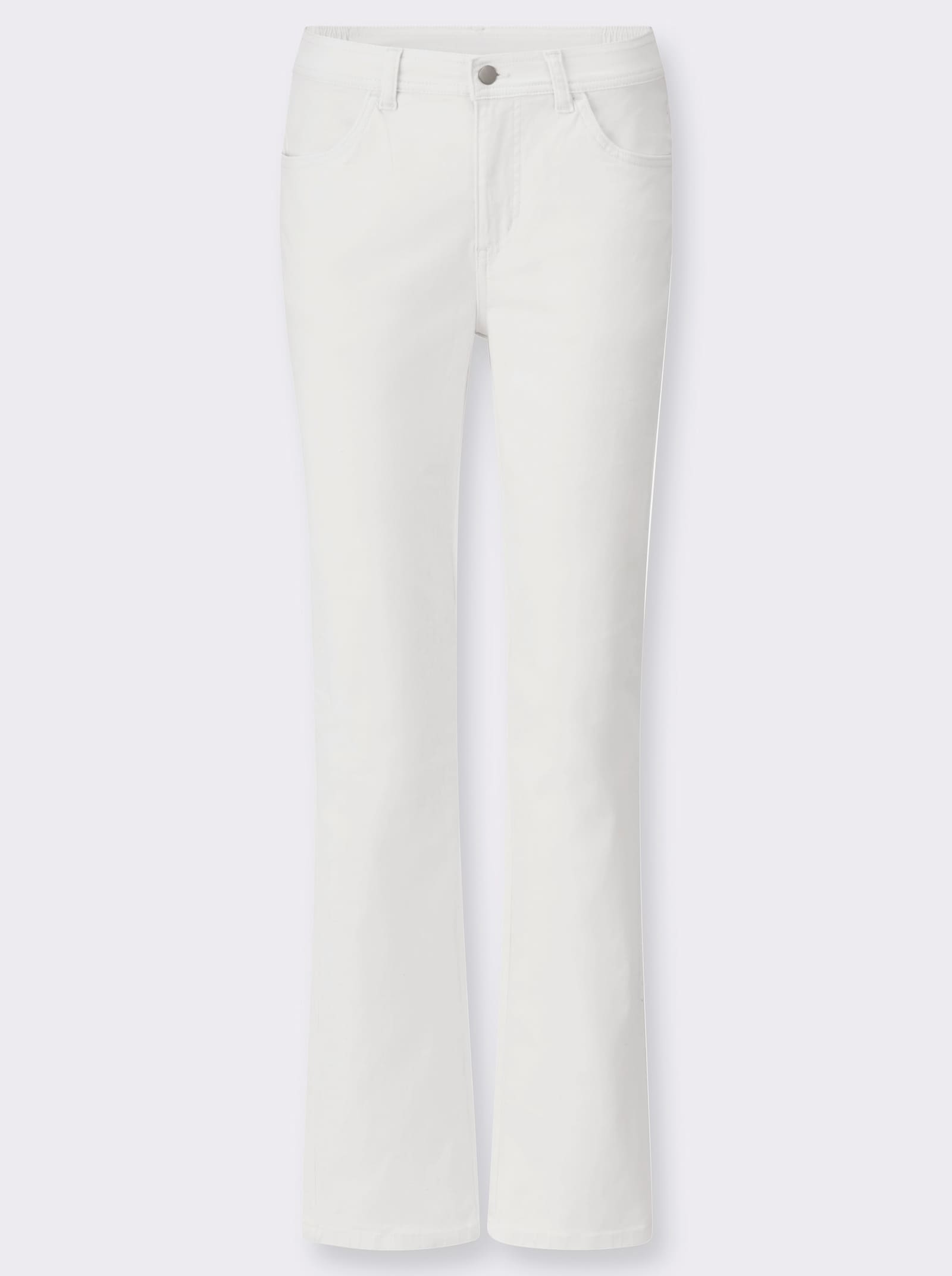 Stretch-Hose mit Biesen an den Gesässtaschen - weiss