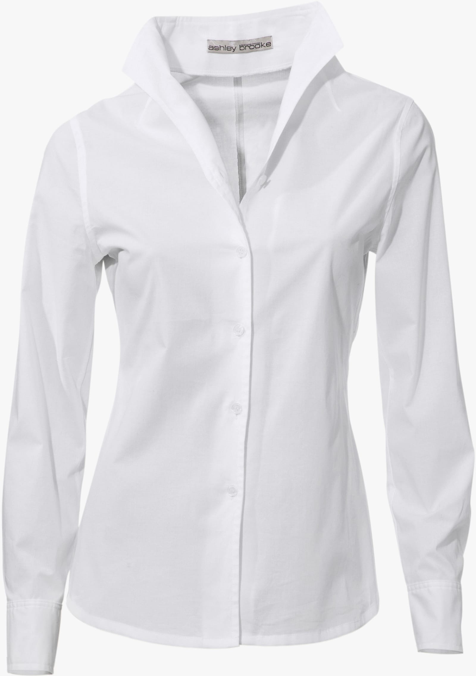 heine Hemdbluse mit Stehkragen - weiß