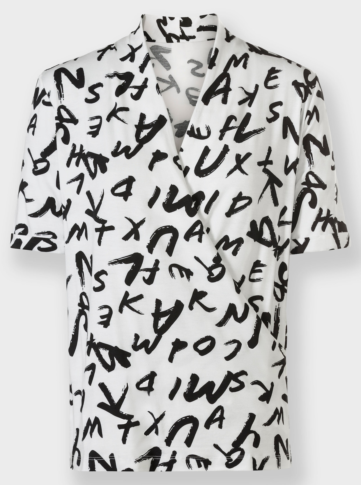 heine T-shirt à manches courtes - blanc-noir imprimé