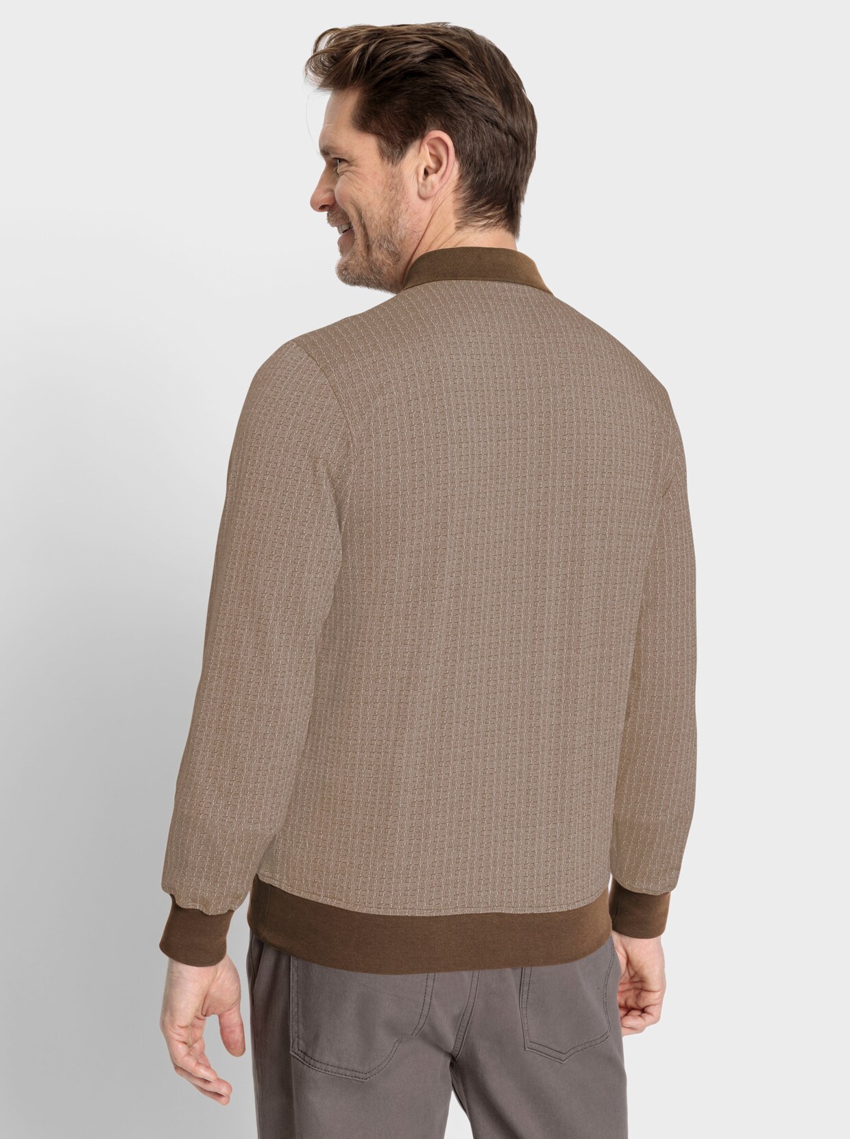 Marco Donati Poloshirt met lange mouwen - bruin