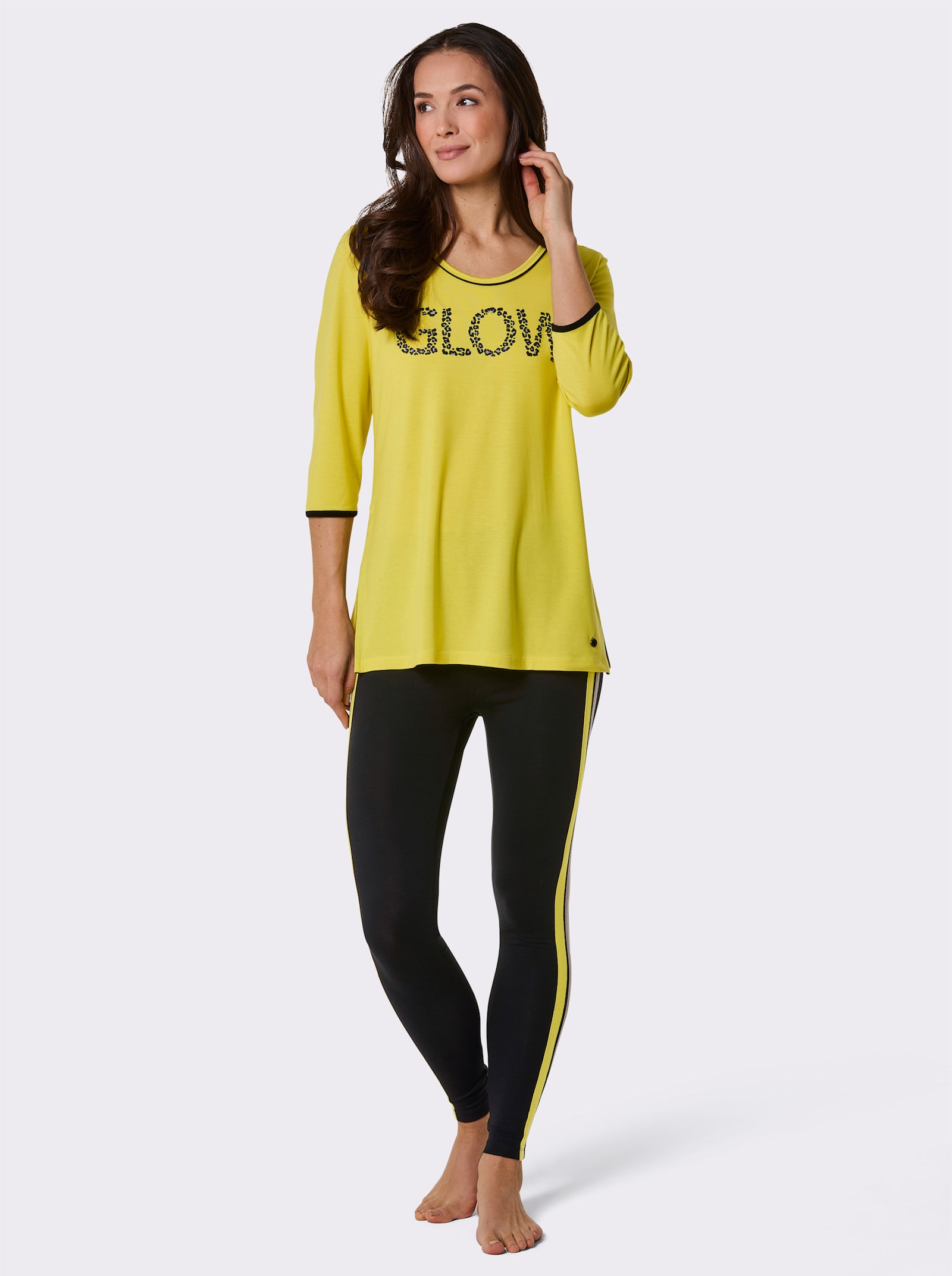 CREATION L PREMIUM Hausanzug in Lyocell-Qualität von Lenzing - limone-schwarz