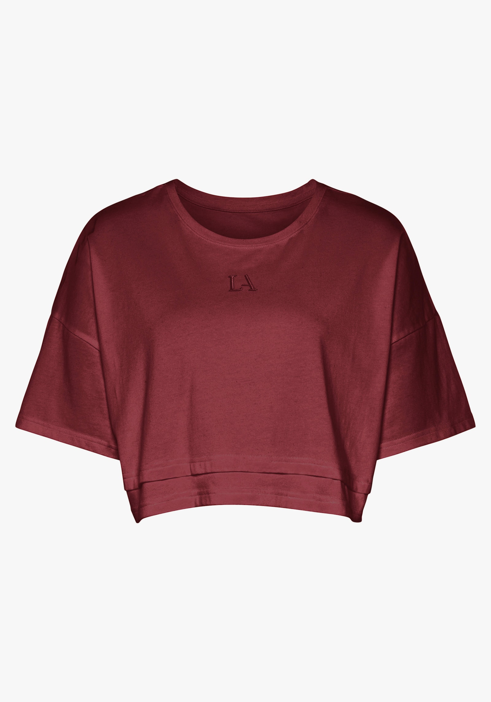 LASCANA Kurzarmshirt - dunkelrot