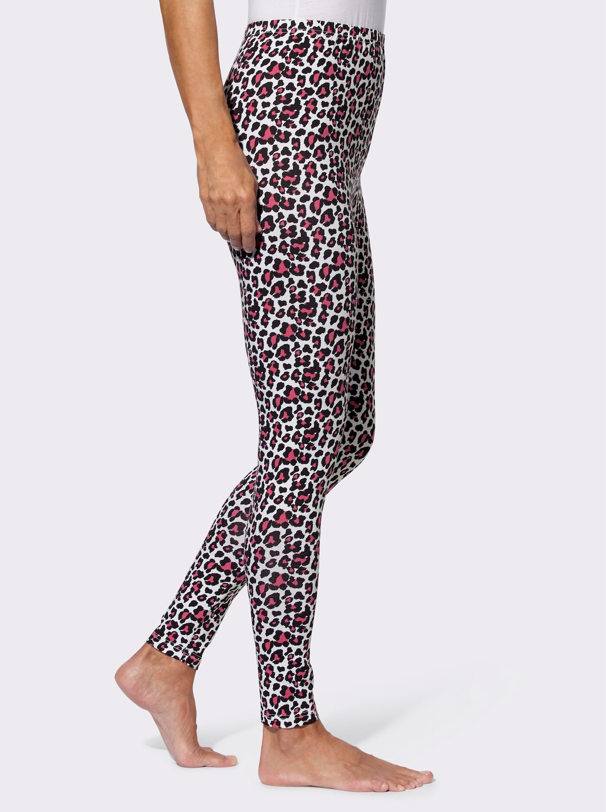 Leggings - svart-fuchsia, med tryck