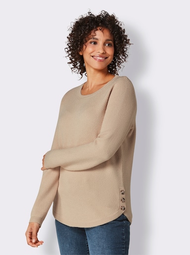 CREATION L PREMIUM Pullover van viscose en lyocell - ivoorkleur