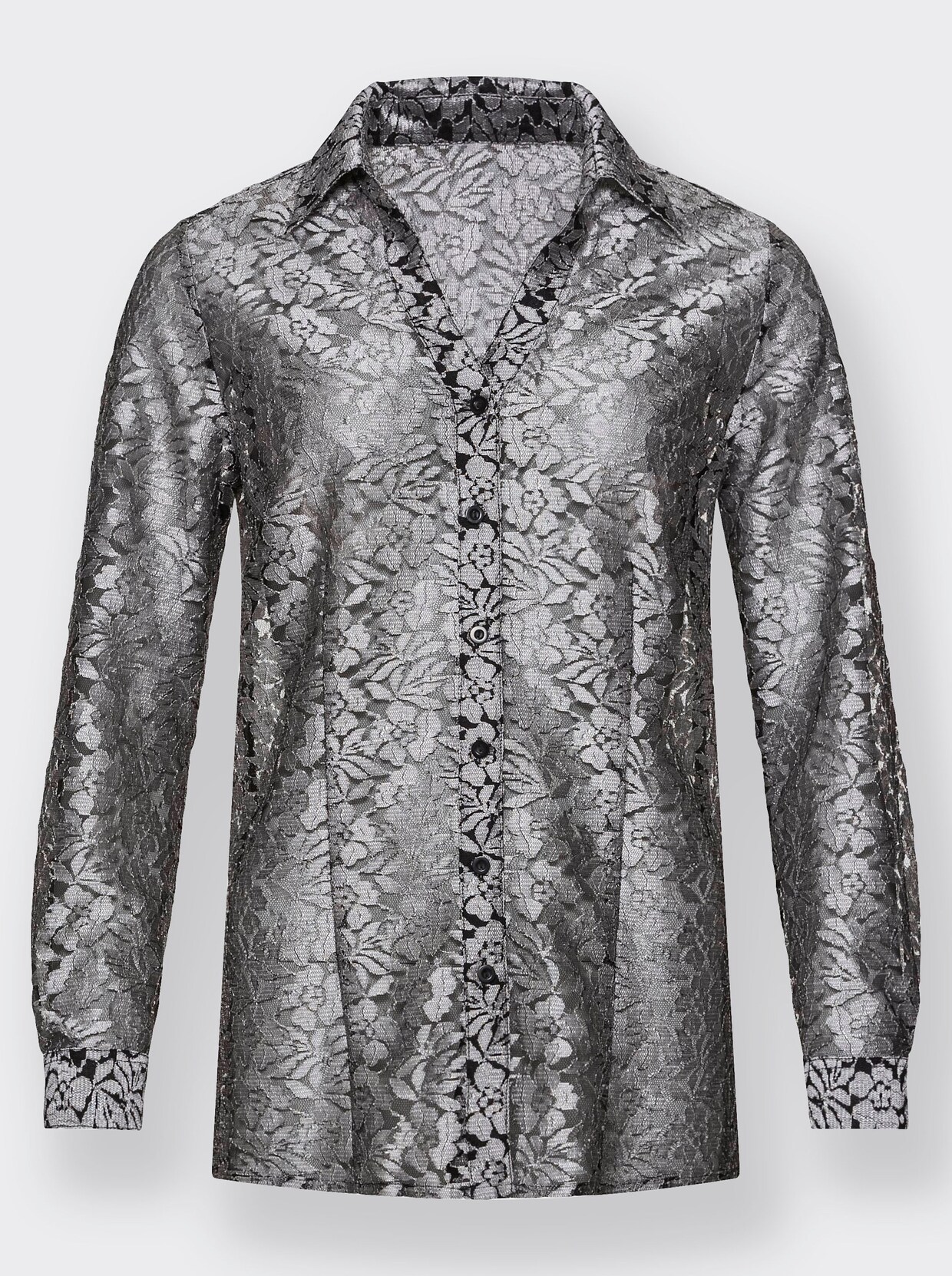 Kanten blouse - zilverkleur