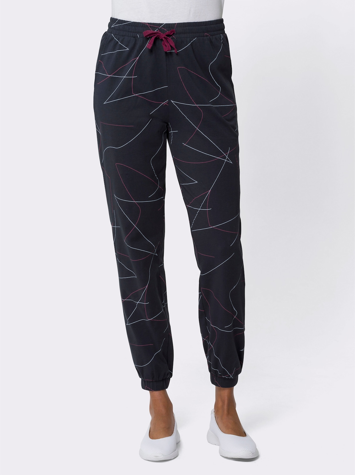 Jersey pantalon - marine geprint