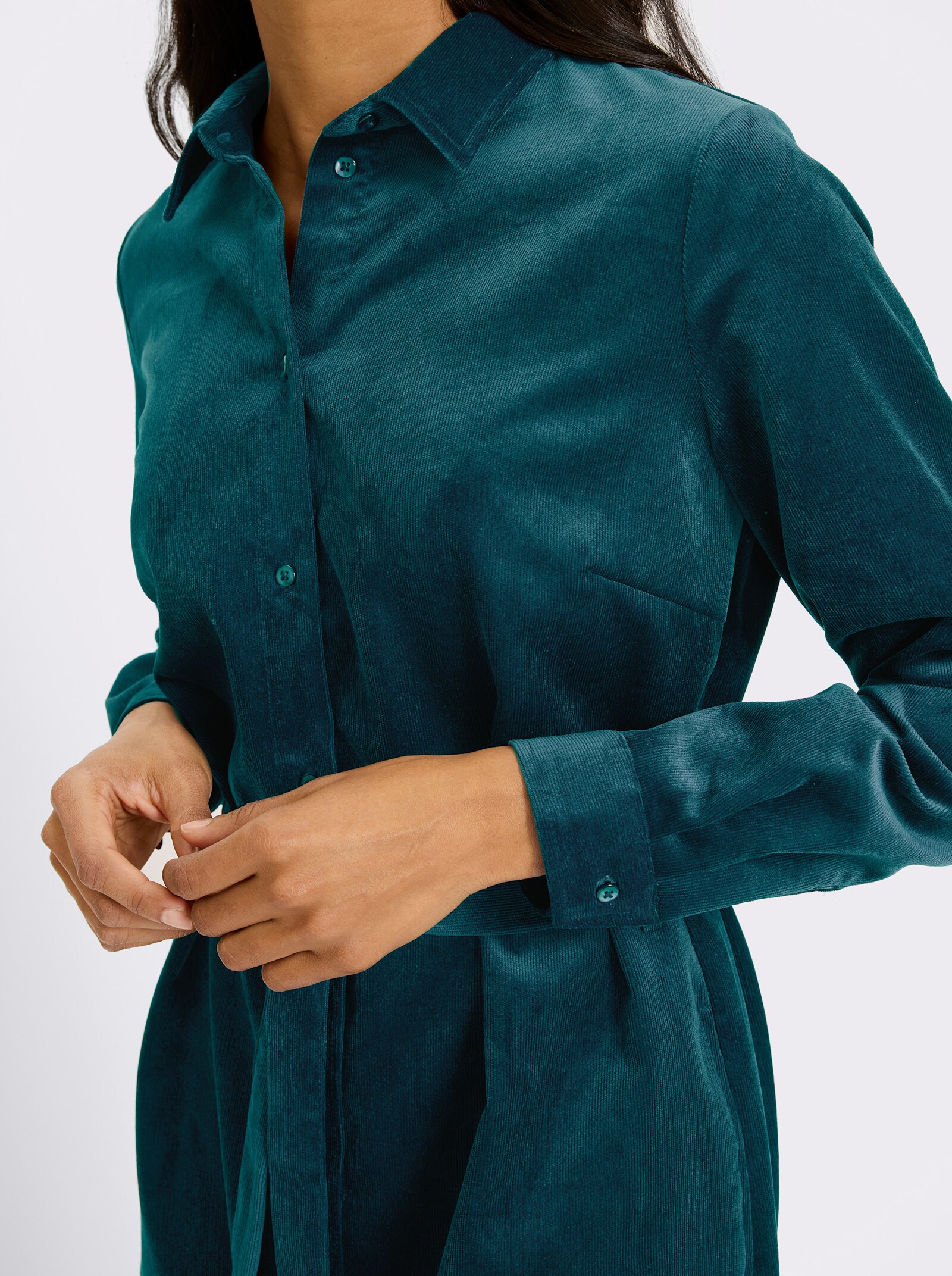 heine Freizeitkleid aus Feincord - petrol