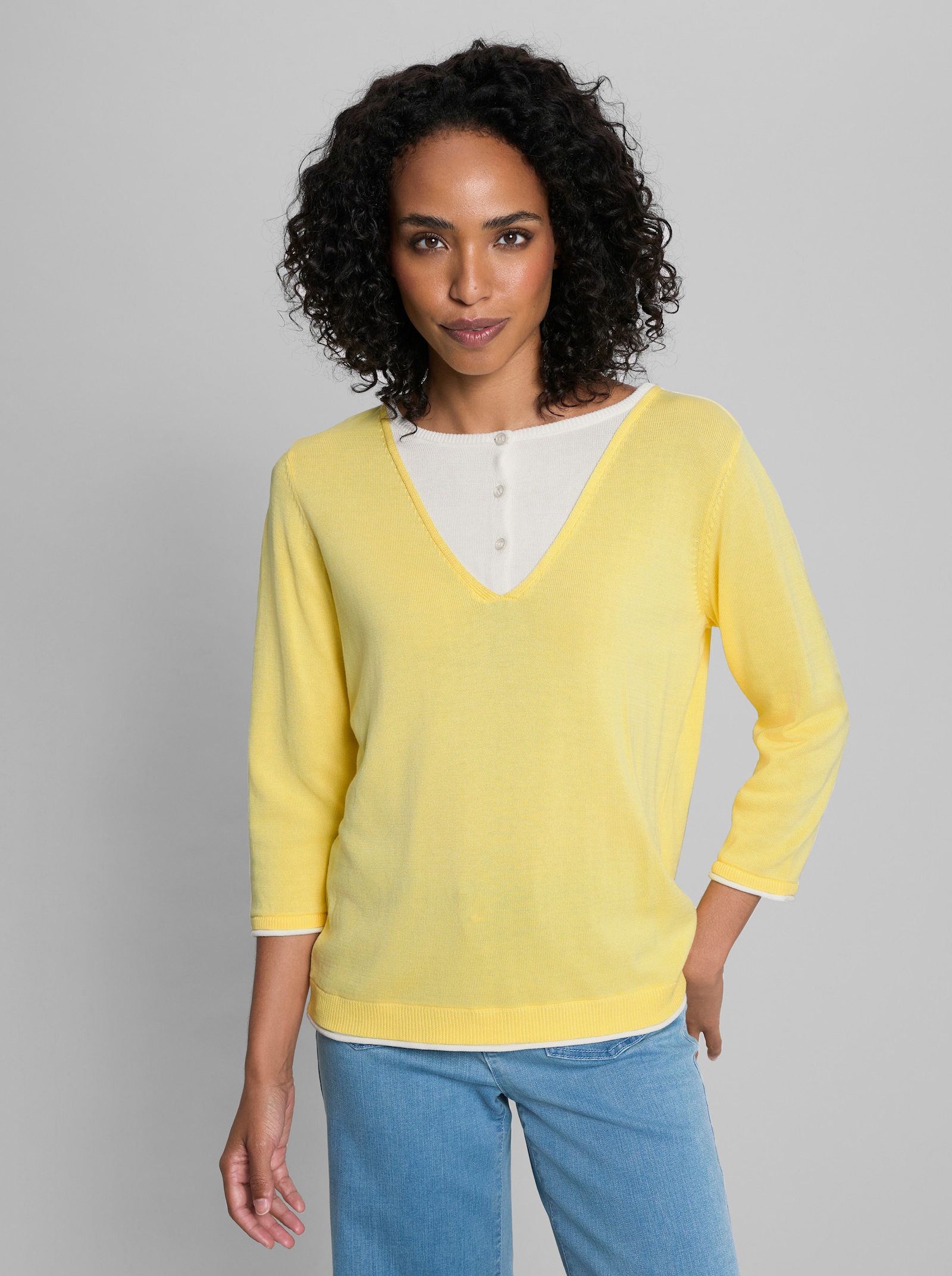 heine Pullover in 2-in-1-Optik - zitrone