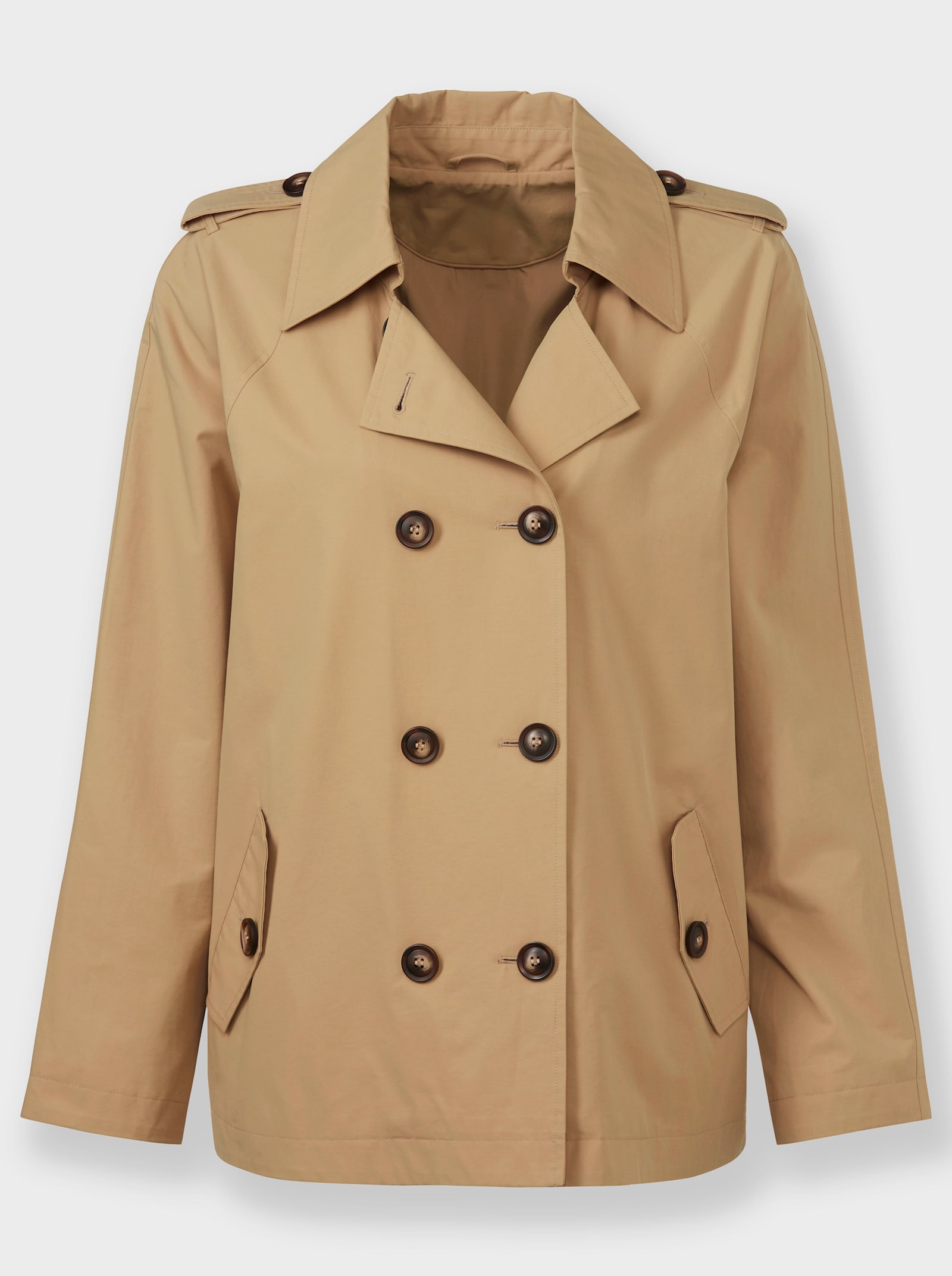 heine Trenchcoat mit Schulter- und Rückenriegel - camel