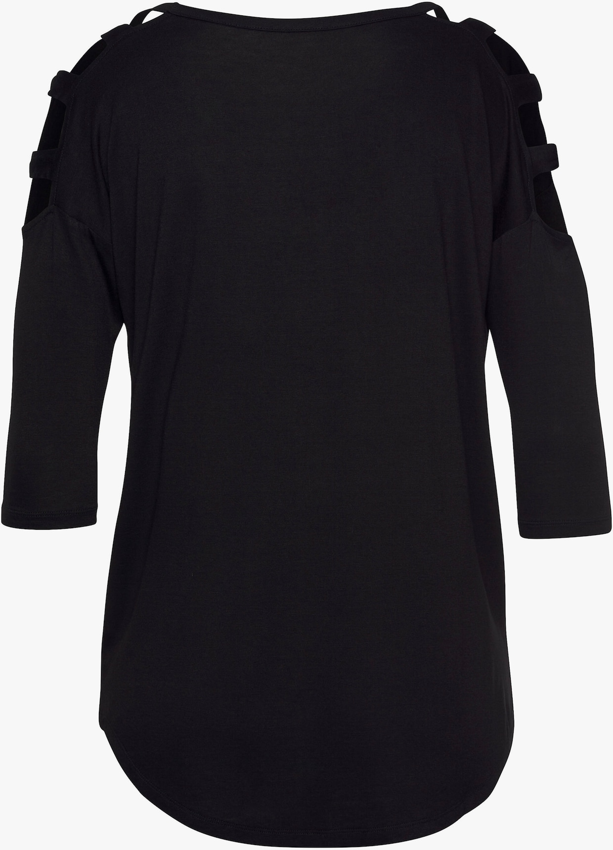 LASCANA Shirt met 3/4-mouw - zwart